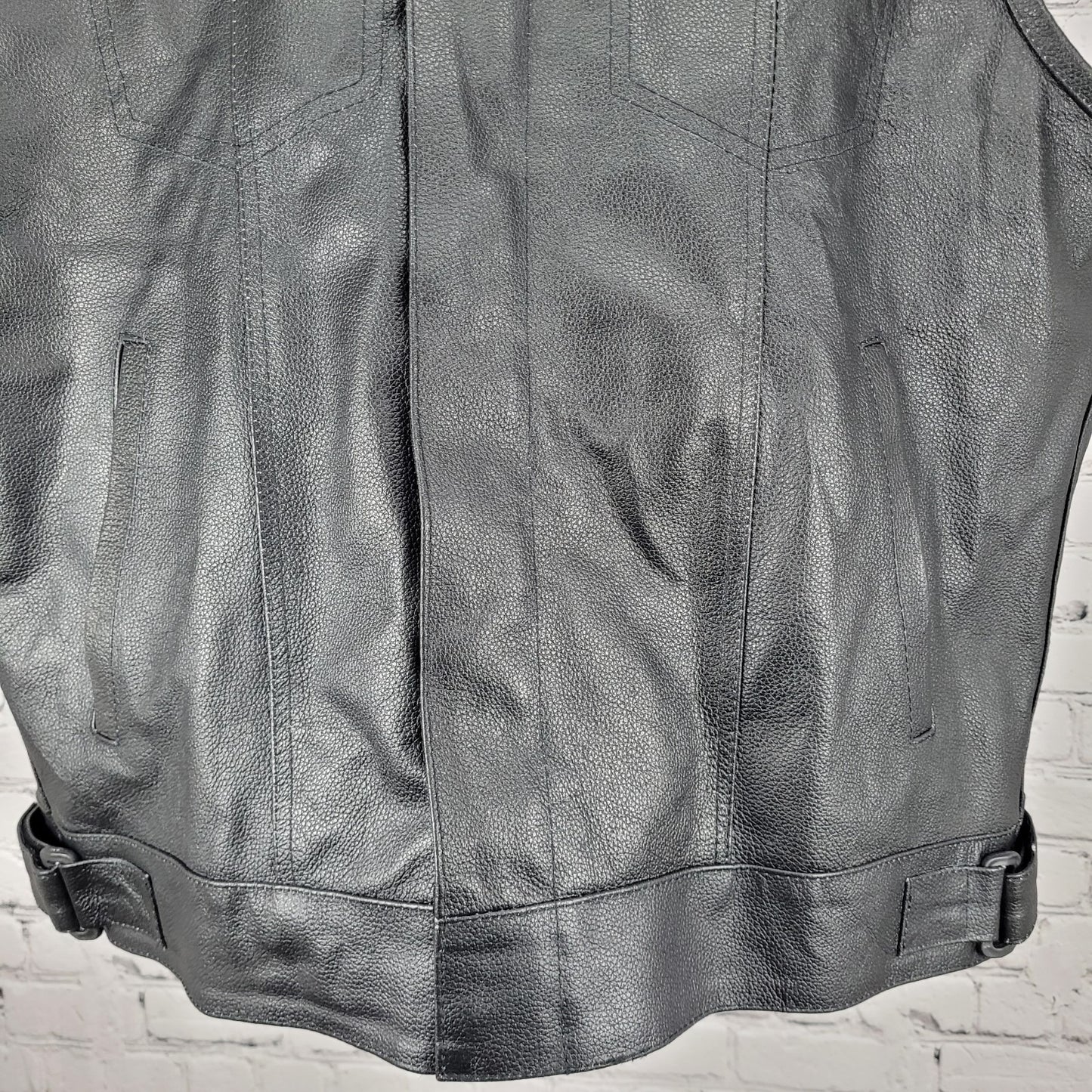 Jackets 4 Bikes Black Full Zip Concealed Carry Pocket Motorcycle Biker Vest XL