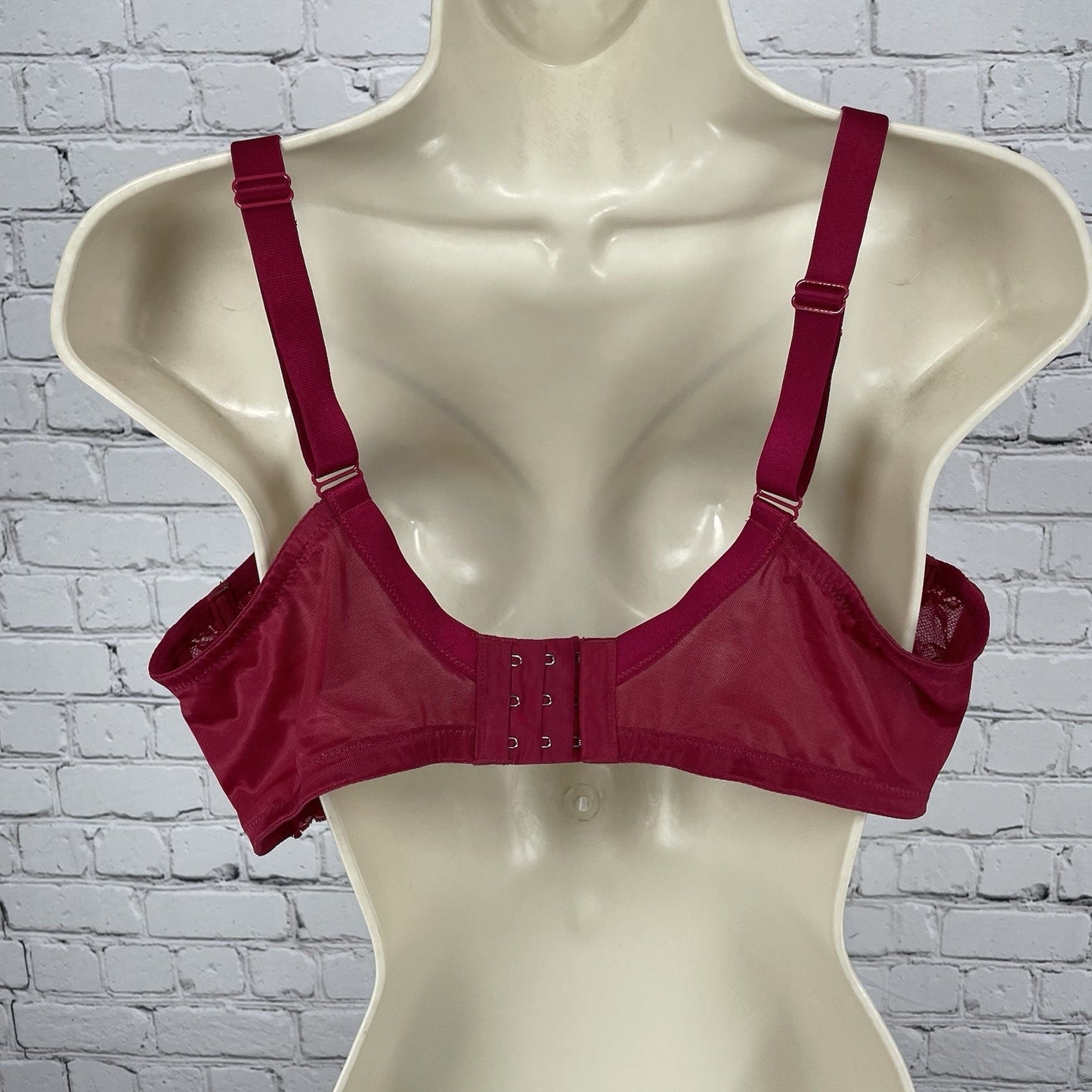 HSIA Pink Lace Mesh Sheer Strappy Balconette Underwire Adjustable Bra Size 38D