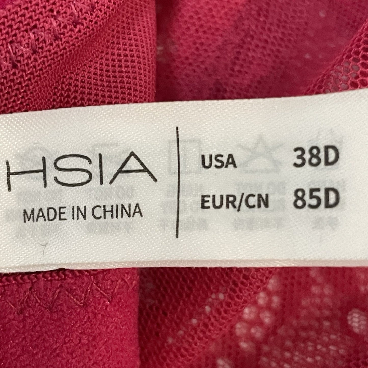 HSIA Pink Lace Mesh Sheer Strappy Balconette Underwire Adjustable Bra Size 38D