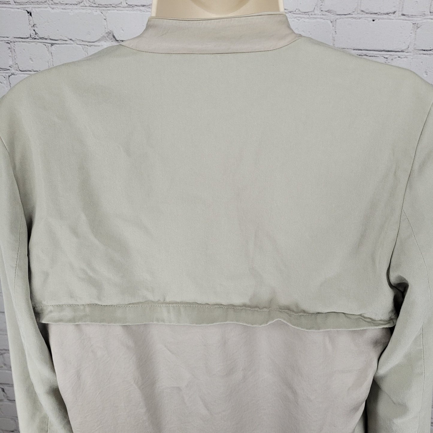 AllSaints Beige Hace Trench Open Draped Pockets Lined Lightweight Jacket Size 6