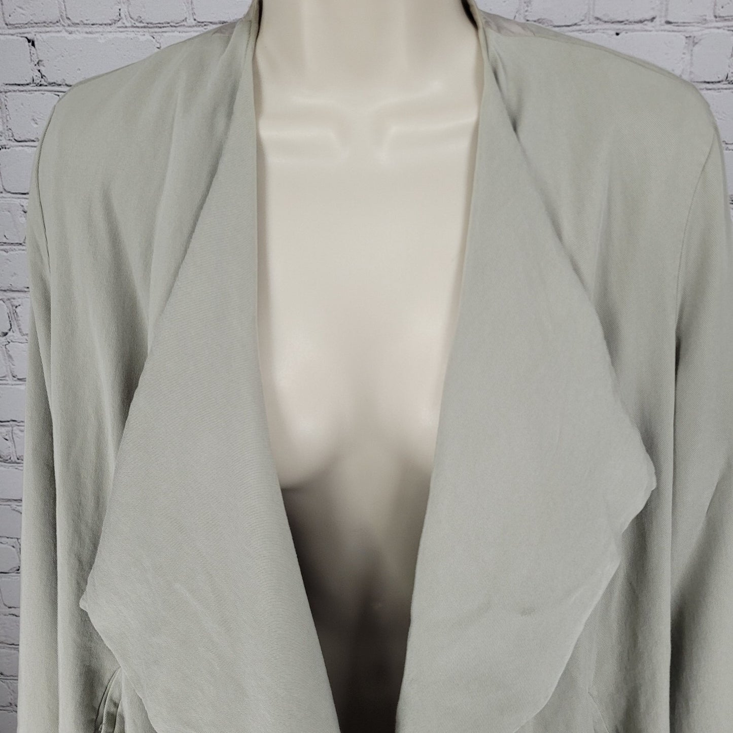 AllSaints Beige Hace Trench Open Draped Pockets Lined Lightweight Jacket Size 6