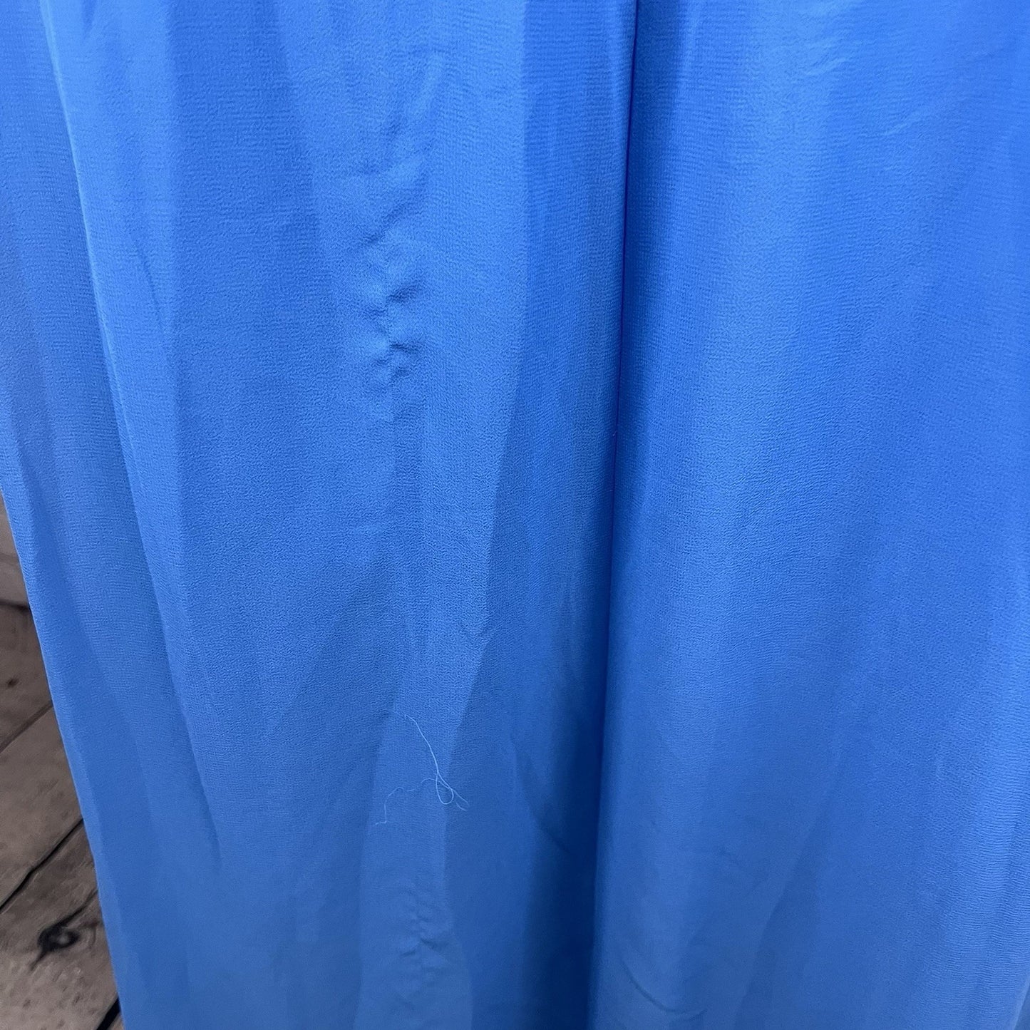 Azazie Blue Chiffon Pleated Structure Empire Waist Layered Bridesmaid Dress A8