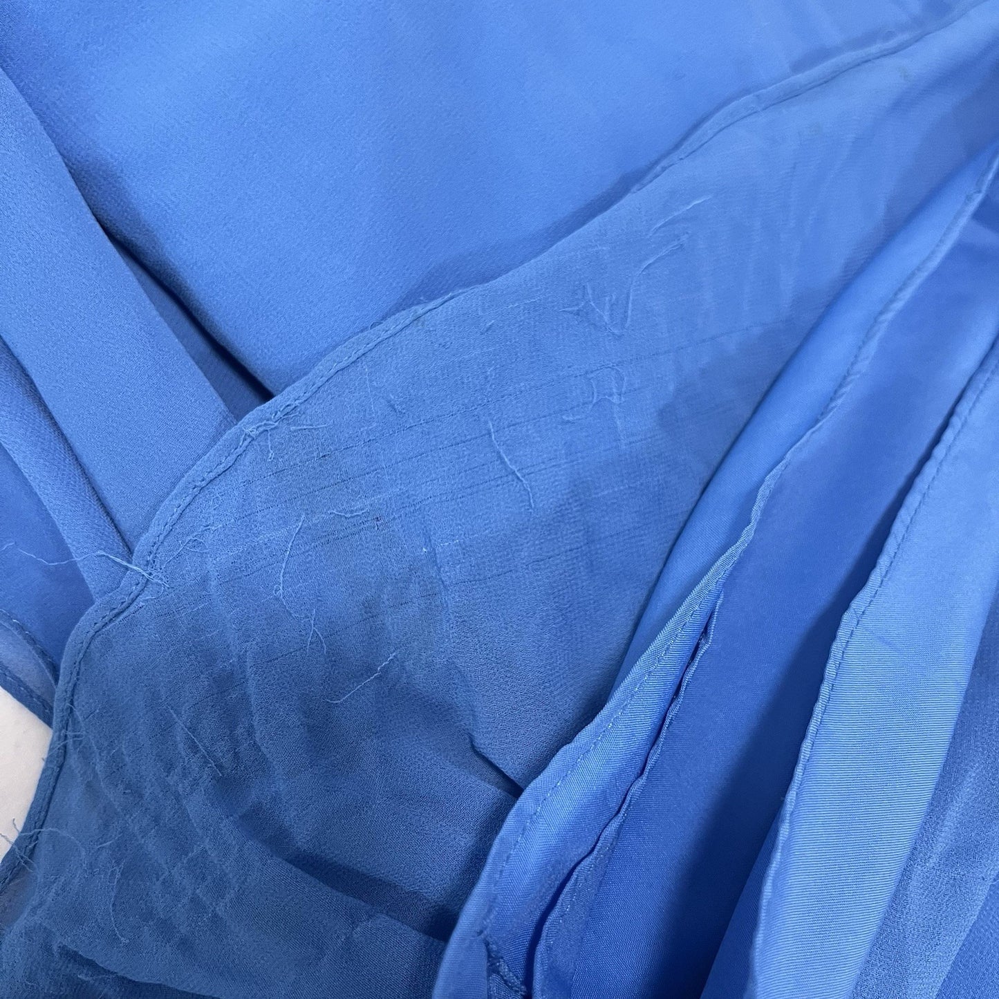 Azazie Blue Chiffon Pleated Structure Empire Waist Layered Bridesmaid Dress A8