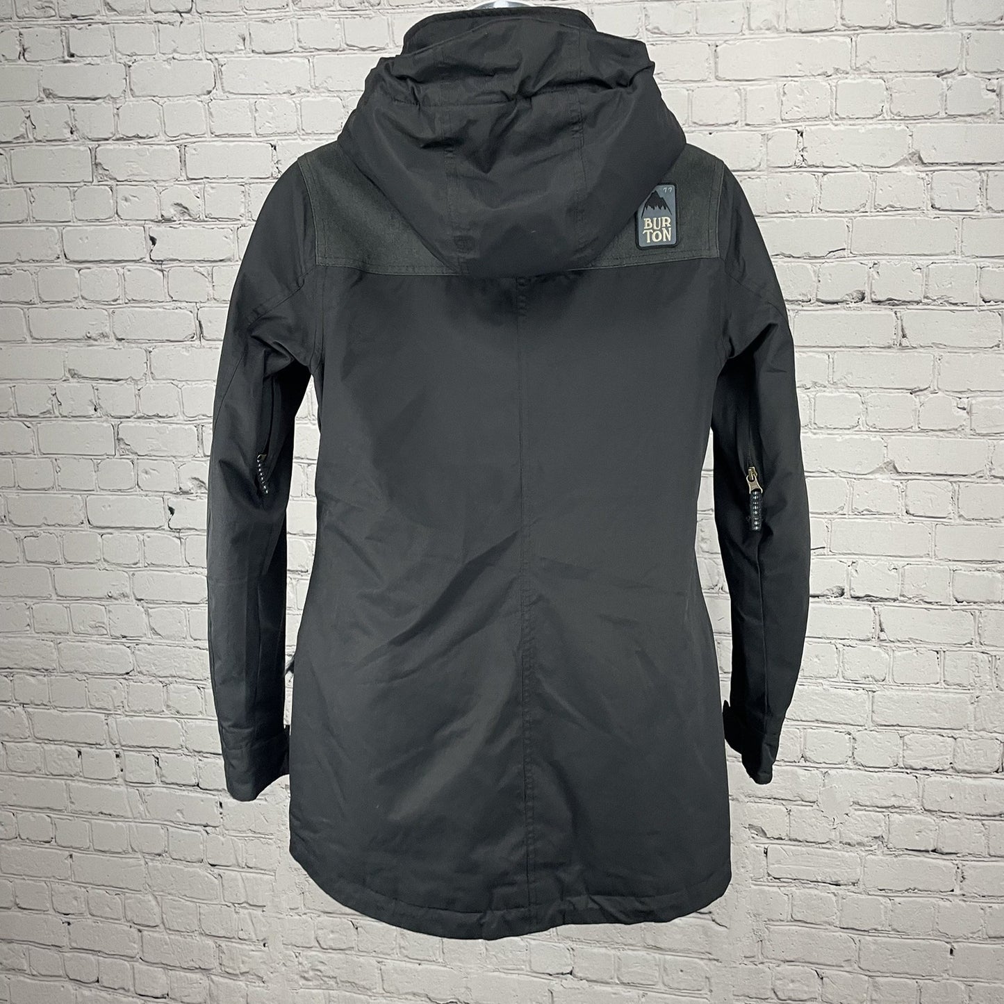 Burton Black Dry Ride Thermolite Zipped Hooded Insulated Coat Size Small S