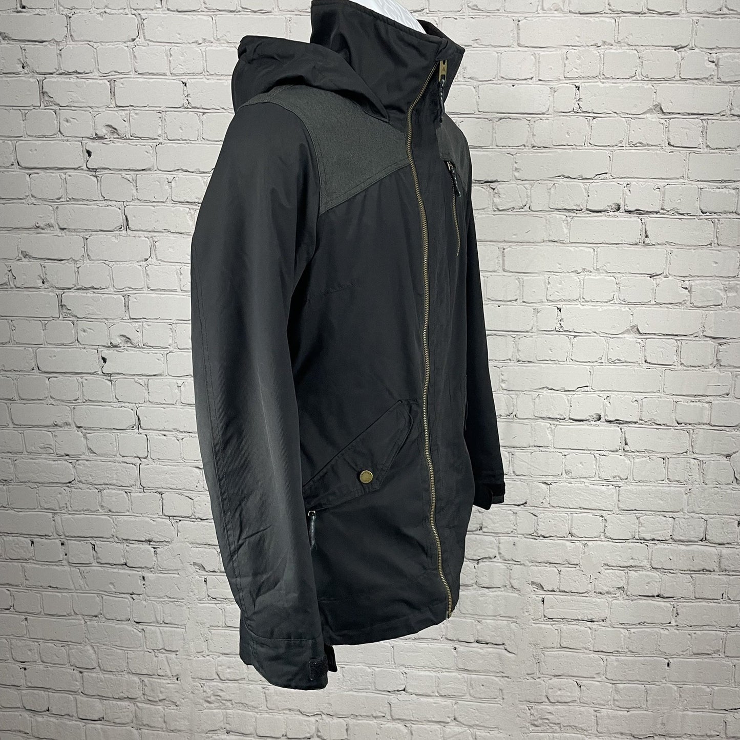 Burton Black Dry Ride Thermolite Zipped Hooded Insulated Coat Size Small S