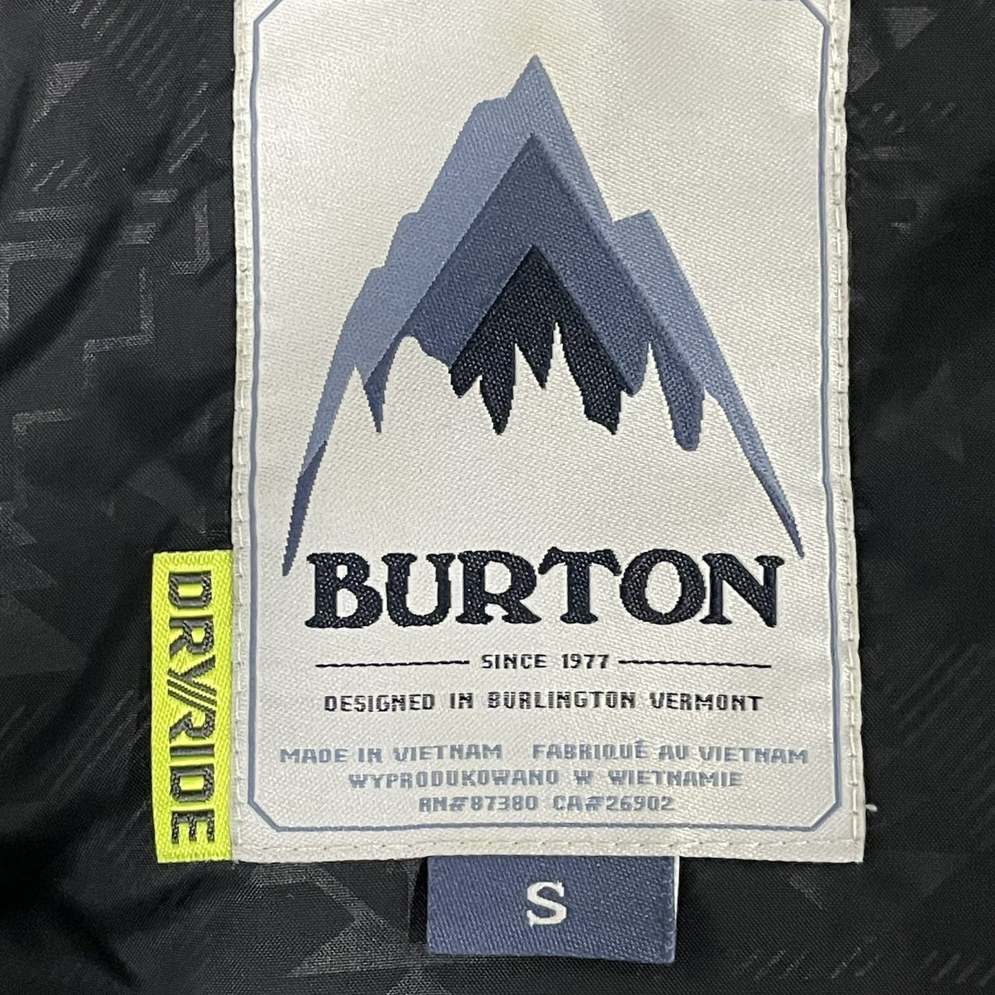 Burton Black Dry Ride Thermolite Zipped Hooded Insulated Coat Size Small S