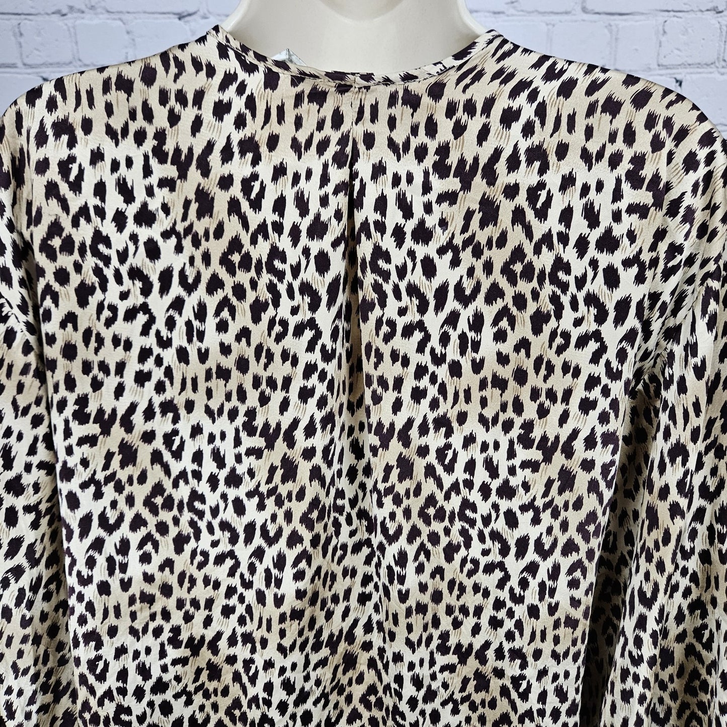 Marilyn Monroe Warners Brown Silk Leopard Lace 3/4 Sleeve Pockets Short Robe P/S