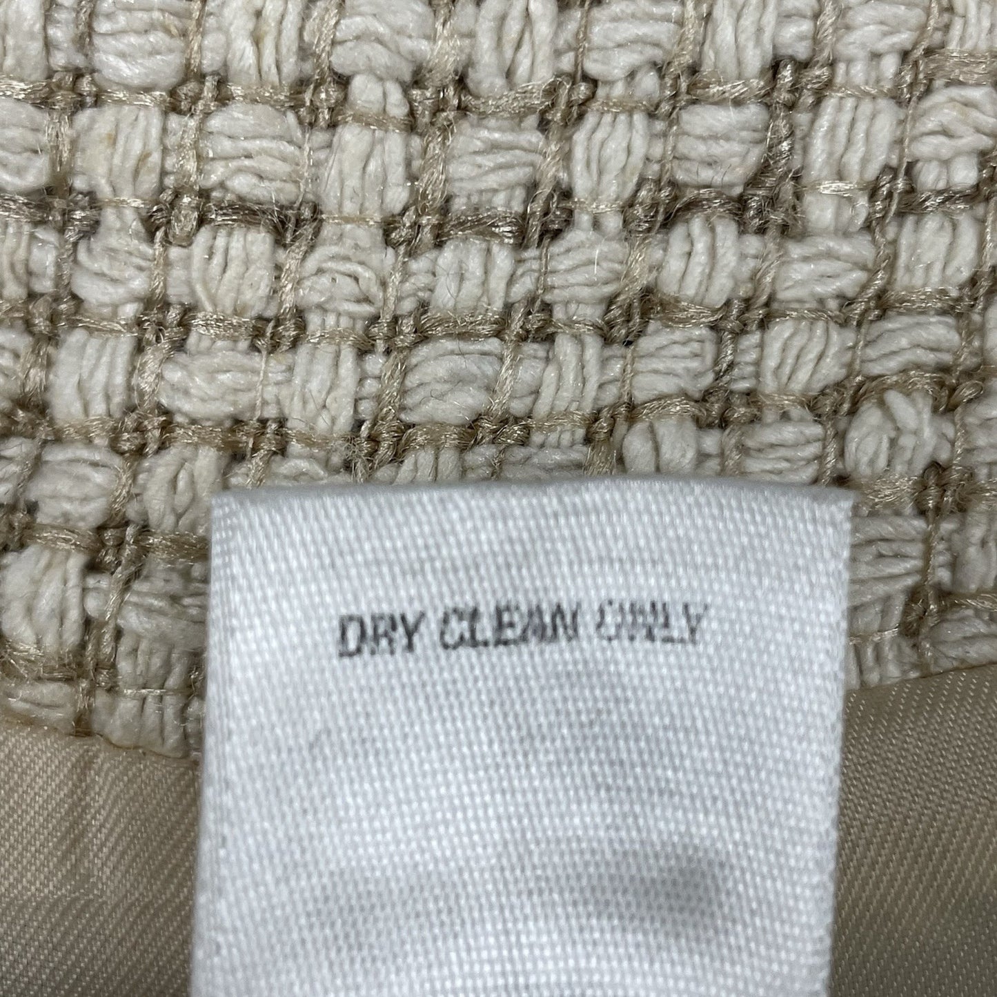 White House Black Market Cream 100% Silk Textured 3/4 Sleeve Blazer Size 0