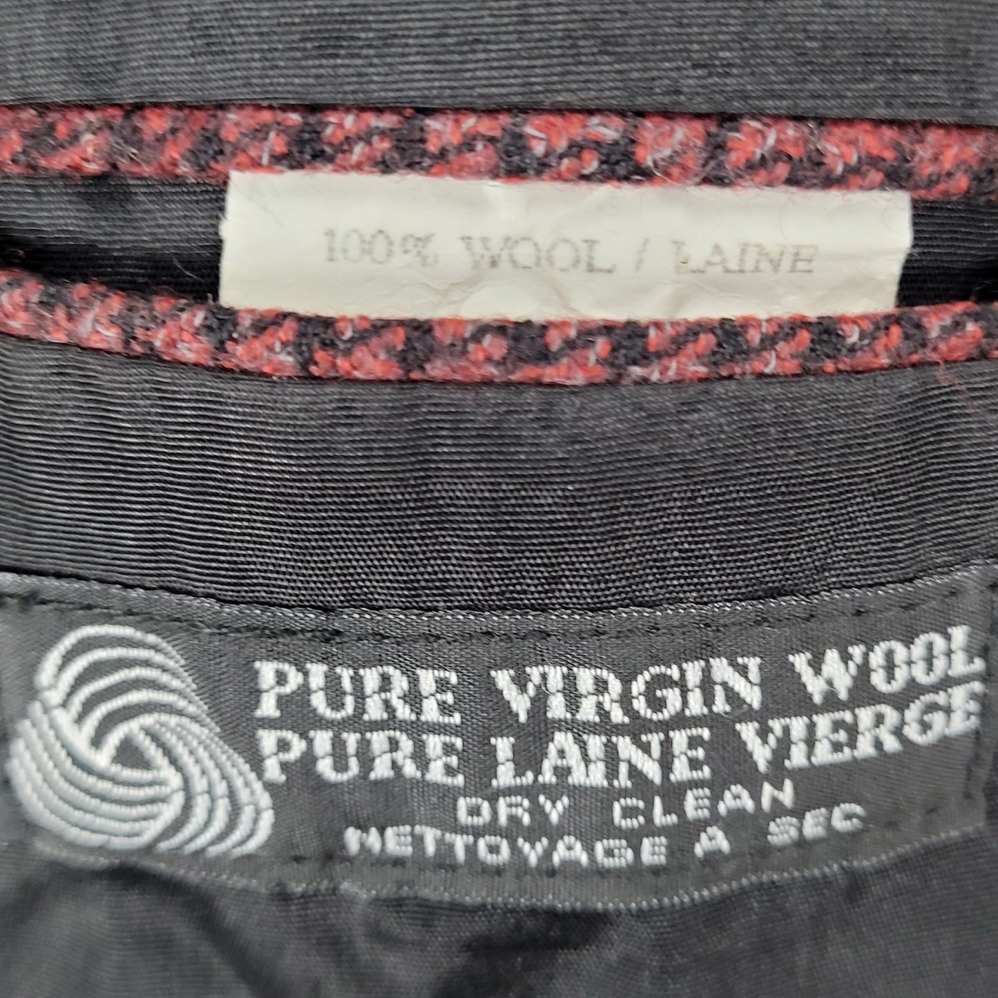 Bachrach Red 100% Wool Houndstooth 2 Button Ventless Notch Blazer Sport Coat 44