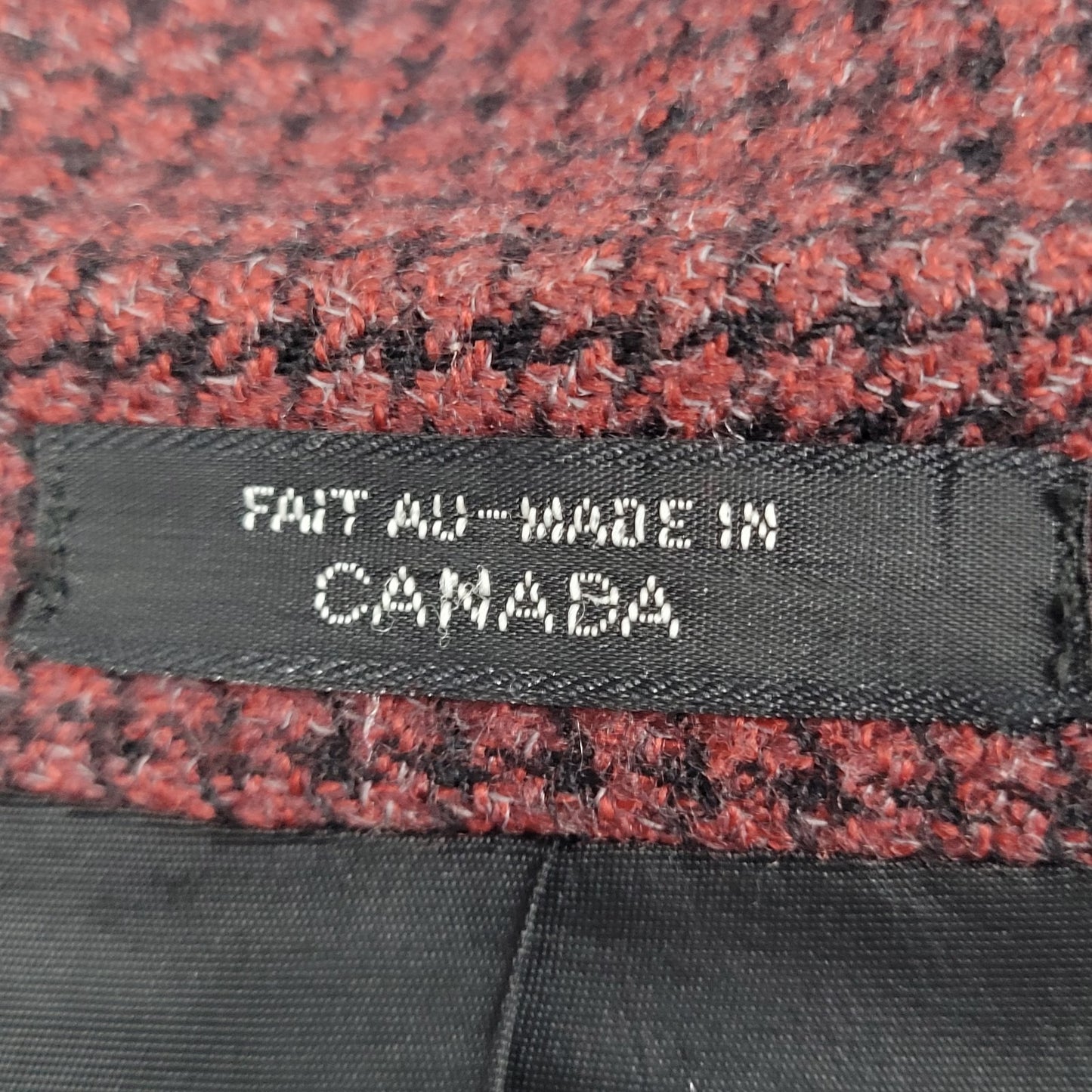 Bachrach Red 100% Wool Houndstooth 2 Button Ventless Notch Blazer Sport Coat 44