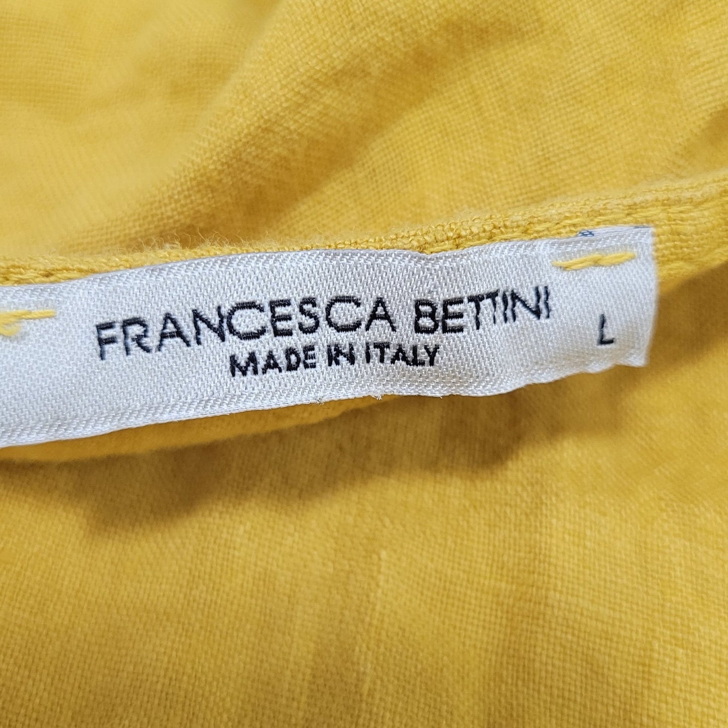 Francesca Bettini Yellow Lightweight Short Sleeve Pockets Top Italy Large L