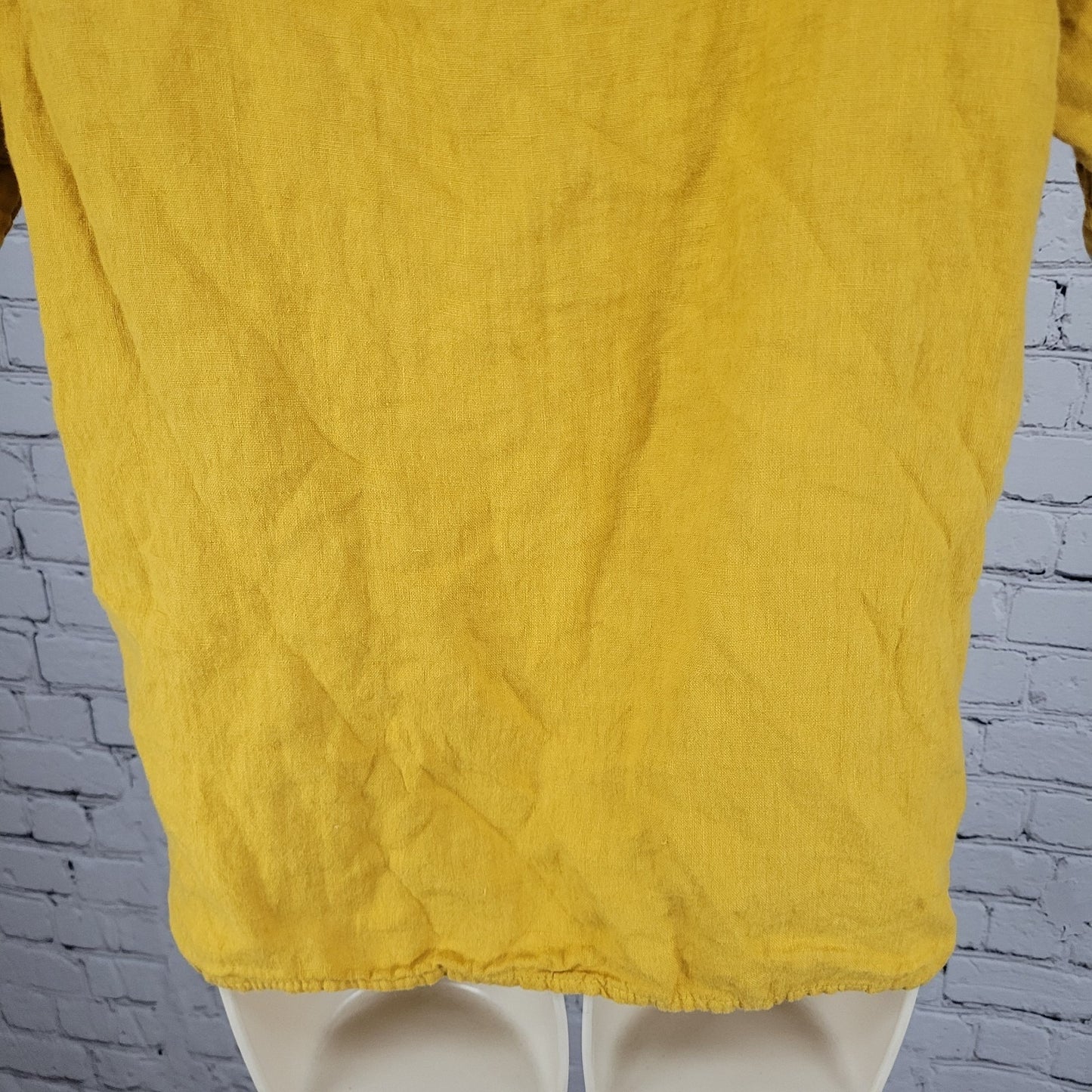 Francesca Bettini Yellow Lightweight Short Sleeve Pockets Top Italy Large L