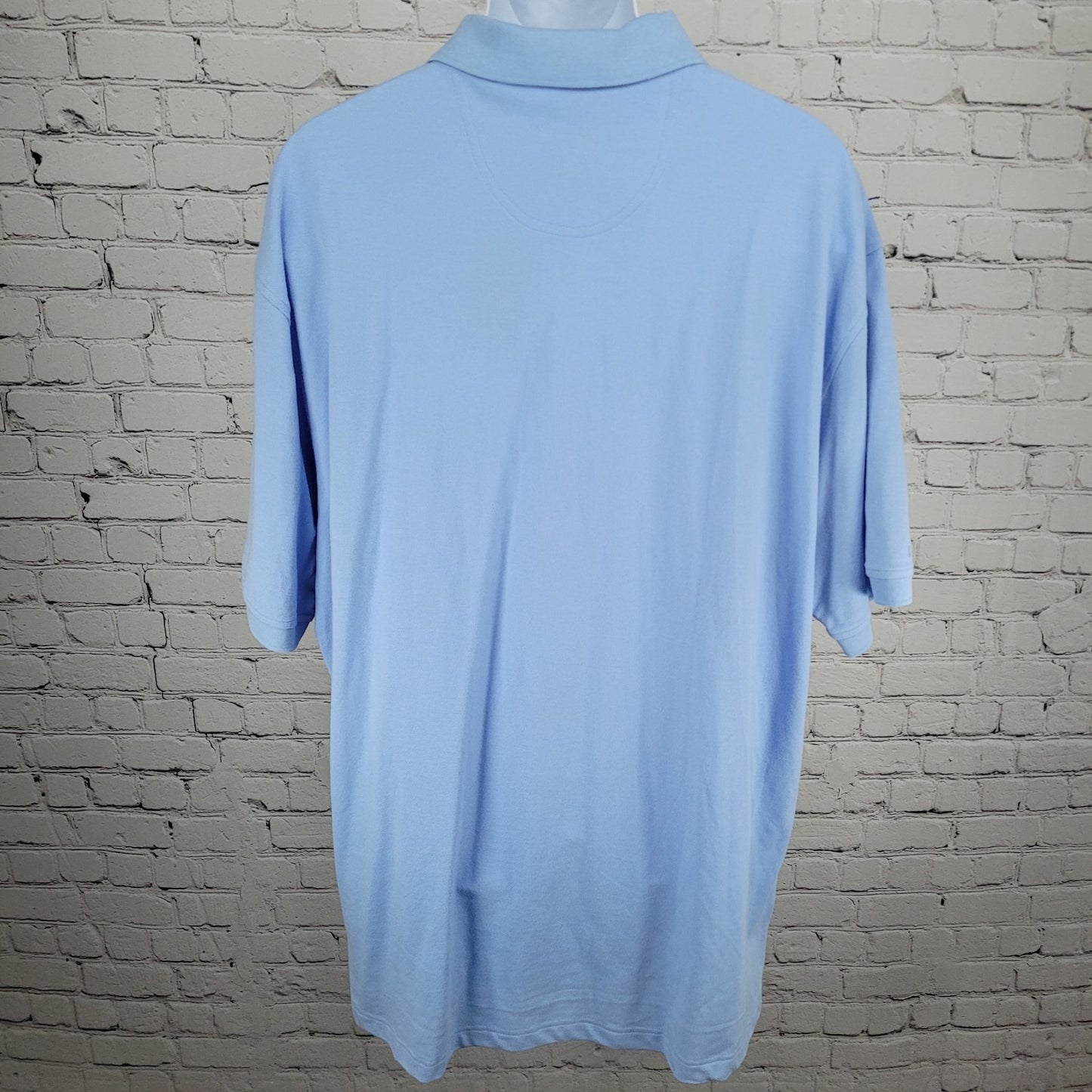 NWD Izod Blue Silk Wash 100% Cotton Short Sleeve Buttoned Polo Shirt XXXL