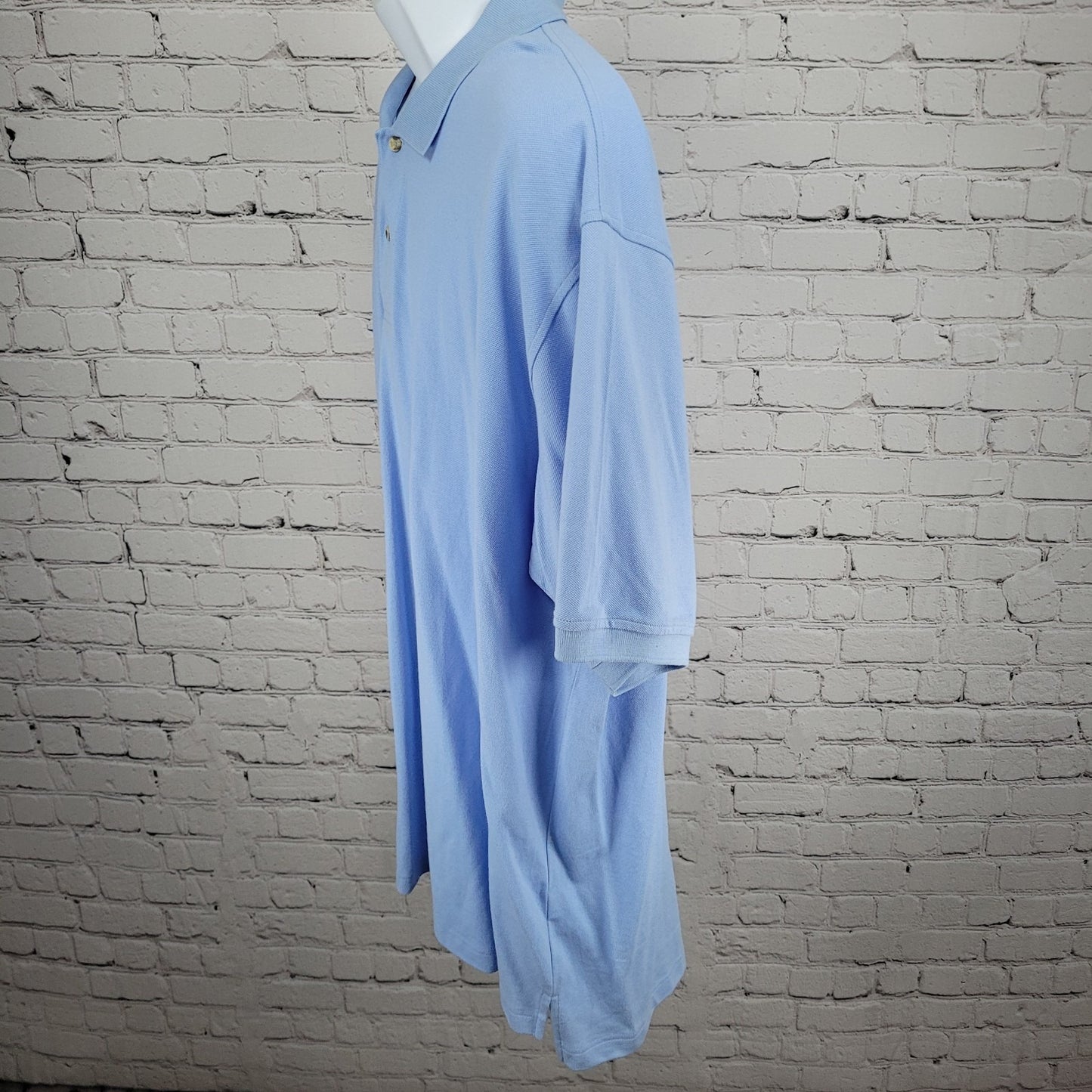 NWD Izod Blue Silk Wash 100% Cotton Short Sleeve Buttoned Polo Shirt XXXL