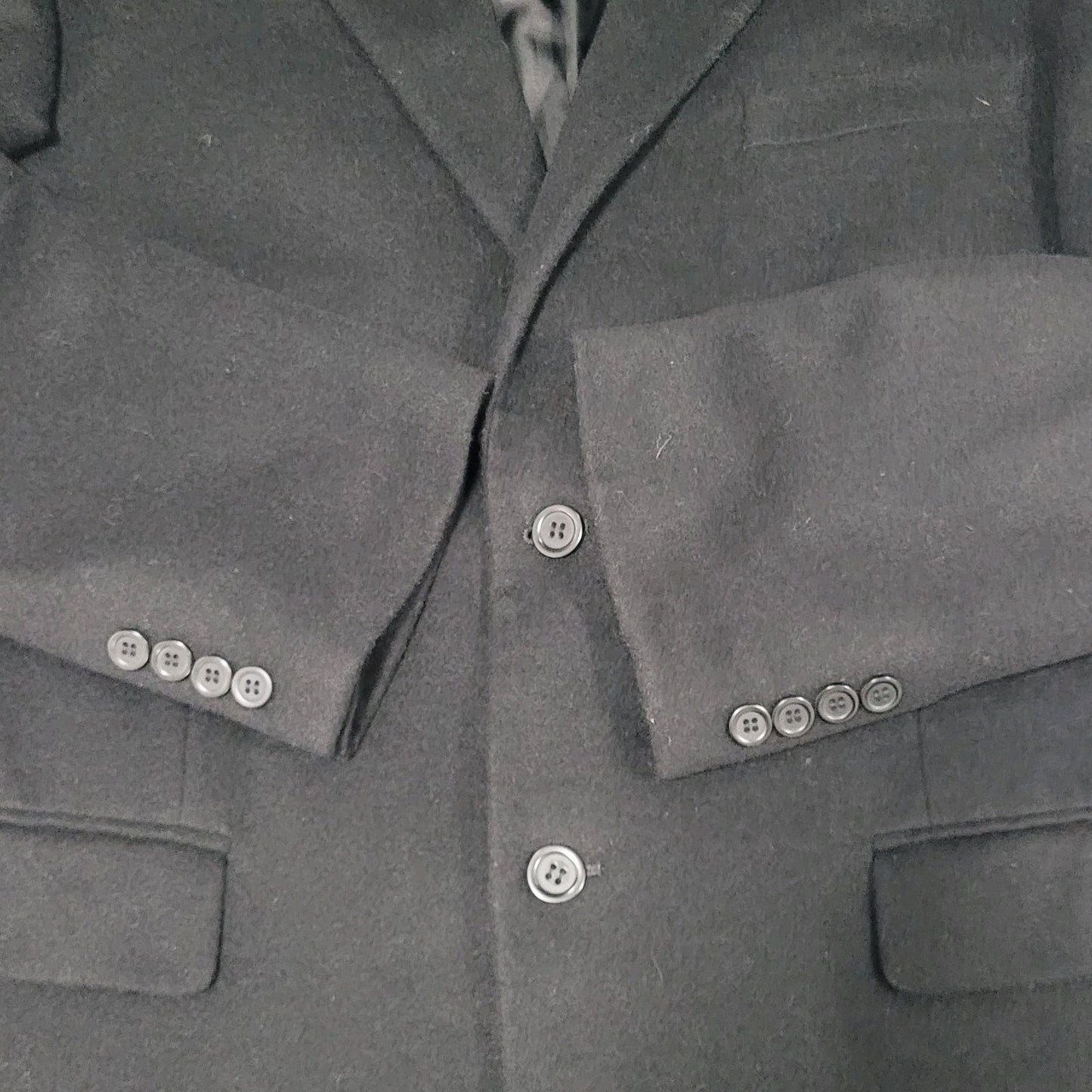 T. Harris Black Cashmere Silk Wool 2 Button Vented Notch Blazer Sport Coat 42R