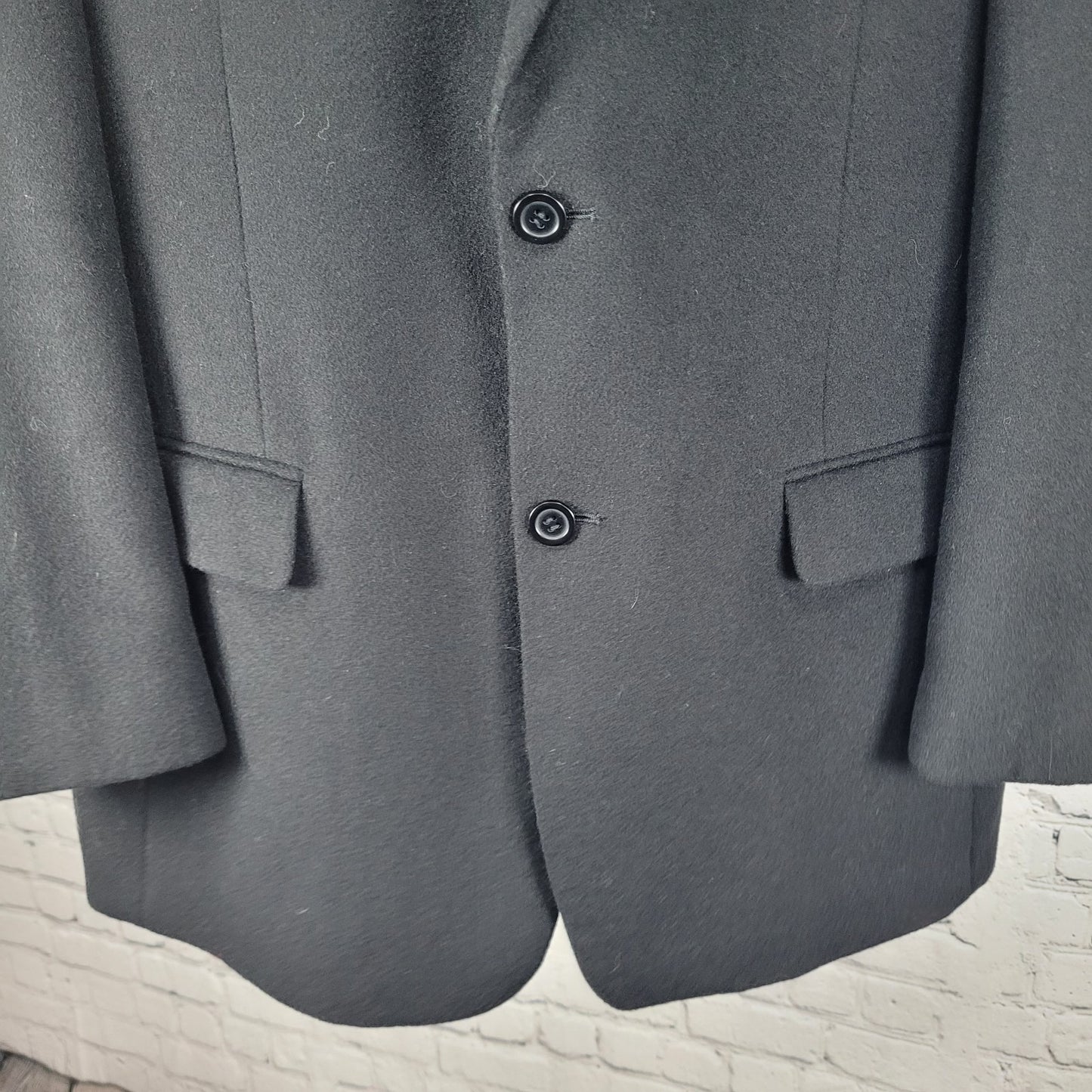 T. Harris Black Cashmere Silk Wool 2 Button Vented Notch Blazer Sport Coat 42R