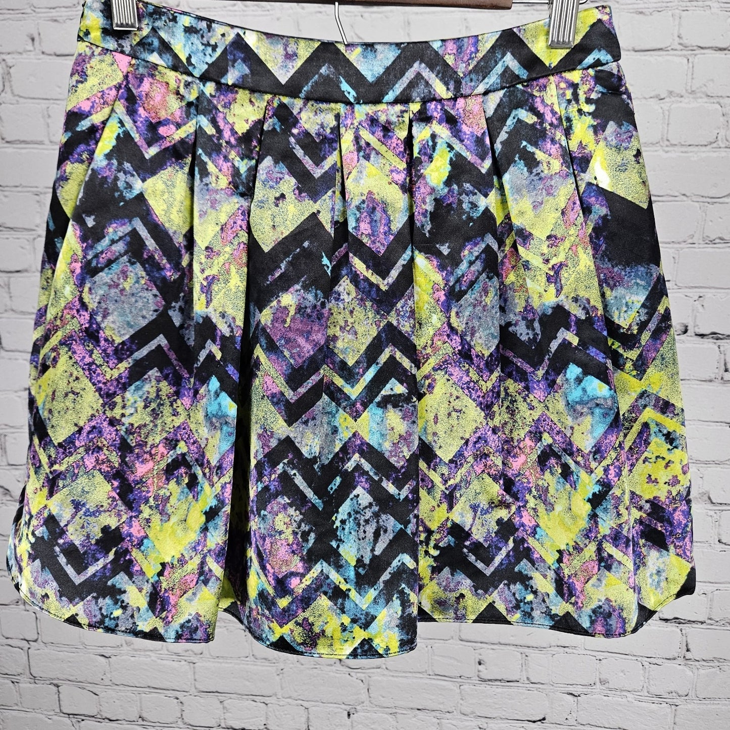 Alice & Trixie Multicolor Silk Blend Pleated Pockets Lined Mini Skirt USA Small