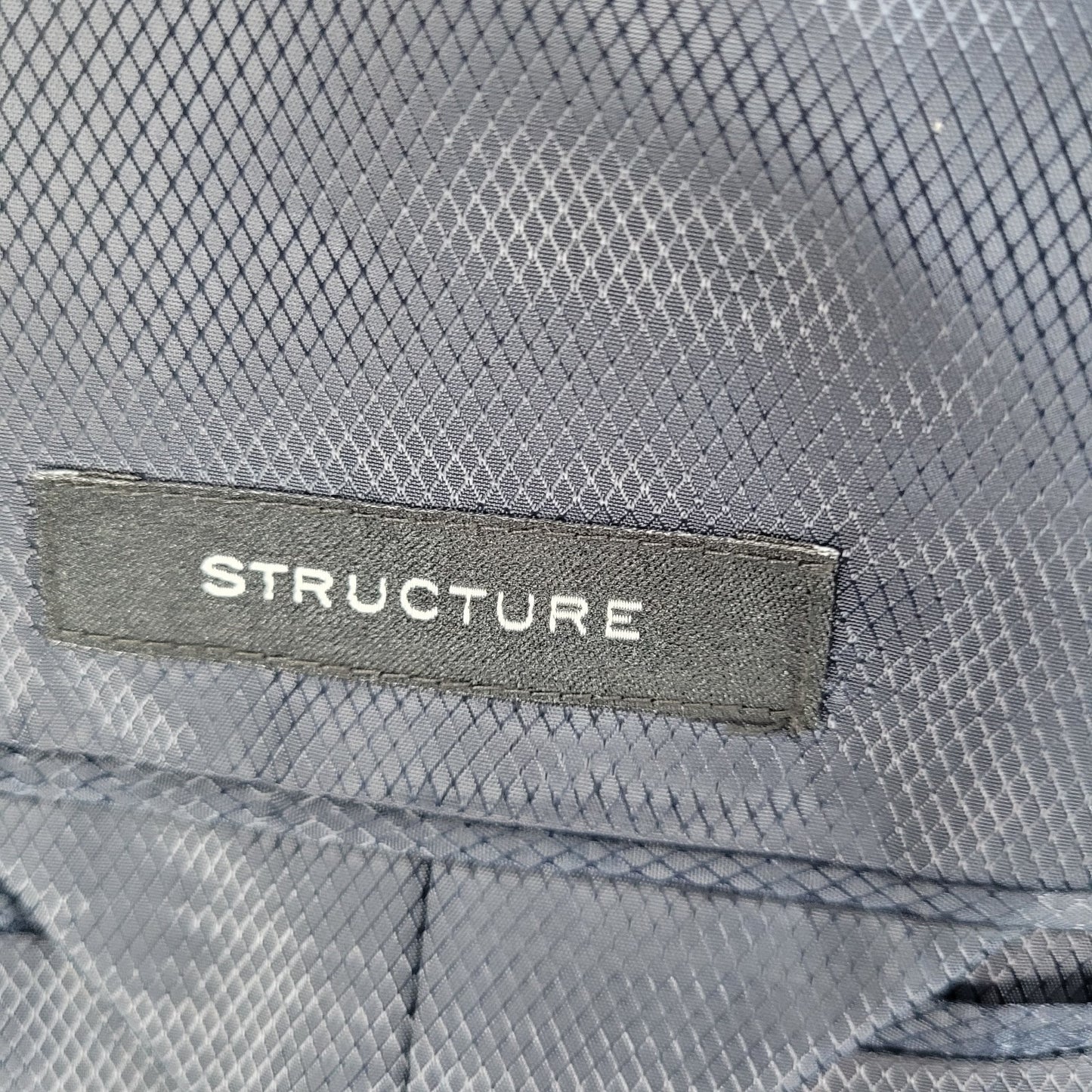 Structure Navy Modern Fit 2 Button Notch Vented Blazer Sport Coat Size 48R