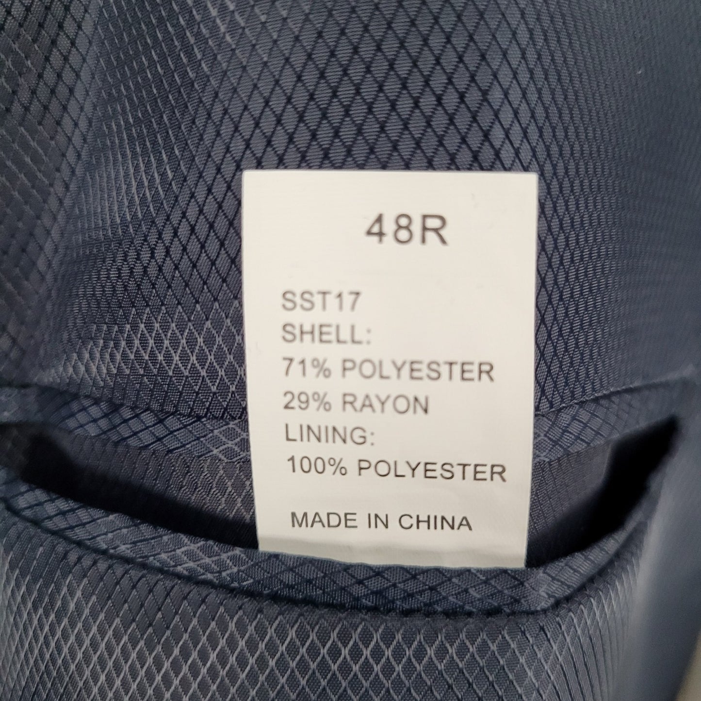 Structure Navy Modern Fit 2 Button Notch Vented Blazer Sport Coat Size 48R