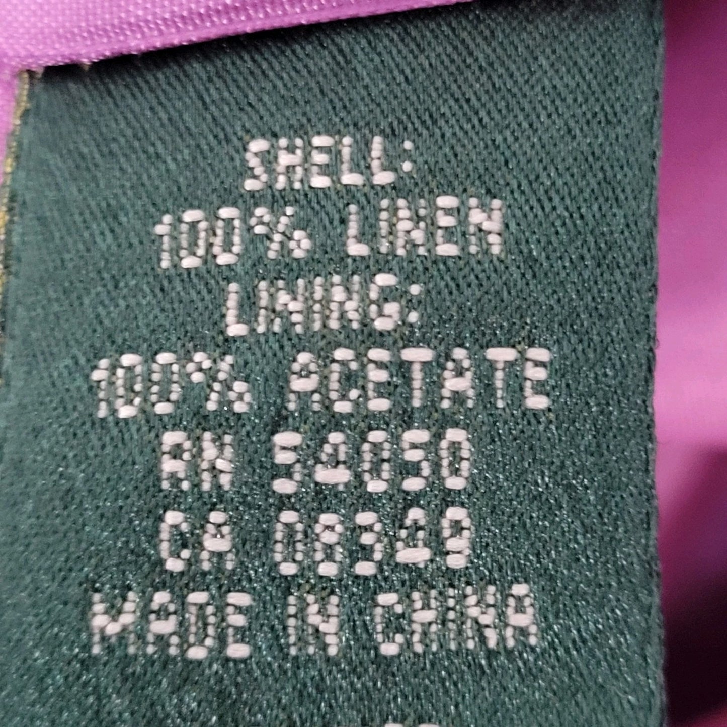 Lauren Ralph Lauren Purple Linen Buttoned Lined Notch Blazer Jacket Size 14