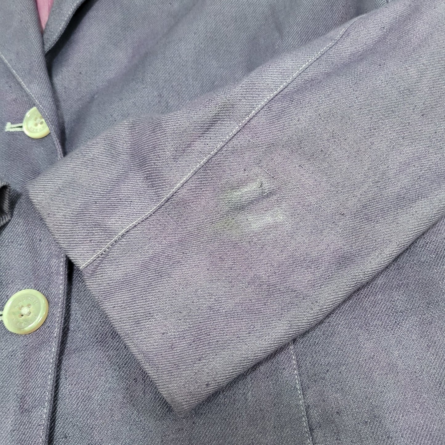 Lauren Ralph Lauren Purple Linen Buttoned Lined Notch Blazer Jacket Size 14