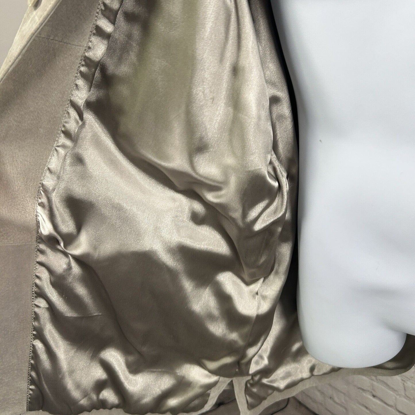 VTG Van Heusen Genuine Raw Leather Light Gray Button Up Jacket Coat Sixe XL