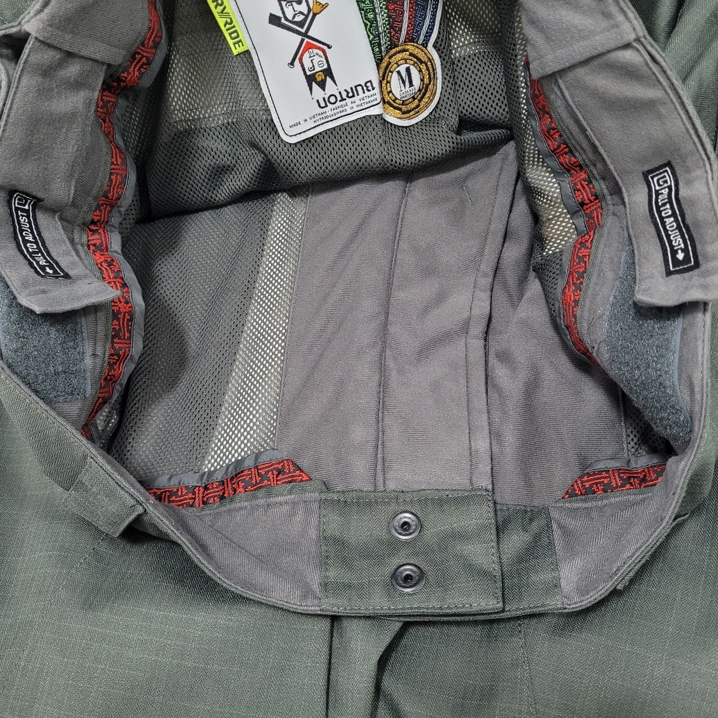 Burton Grey DryRide Adjustable Waist Ski Snowboard Pants Size Medium M (33x31)