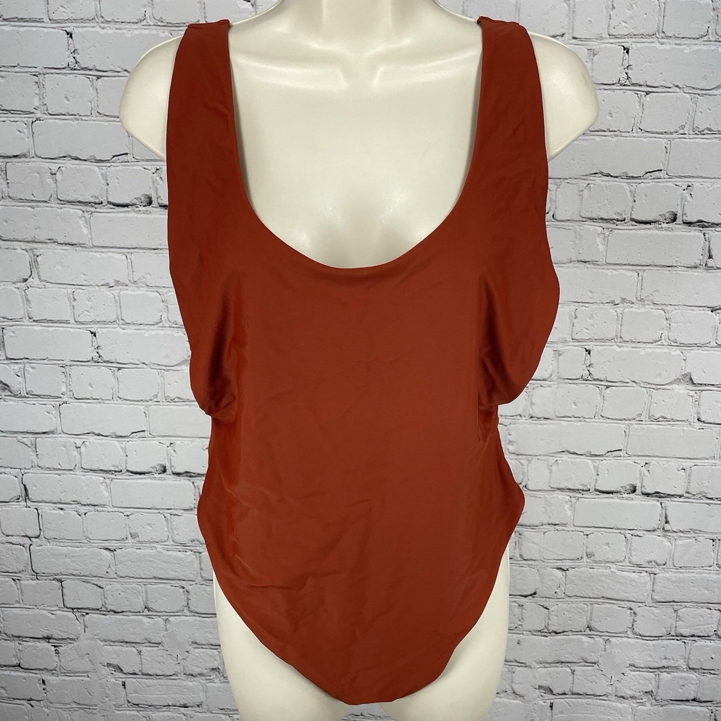 Aerie Orange Super Scoop Back Lined One Piece Swimsuit Size XL