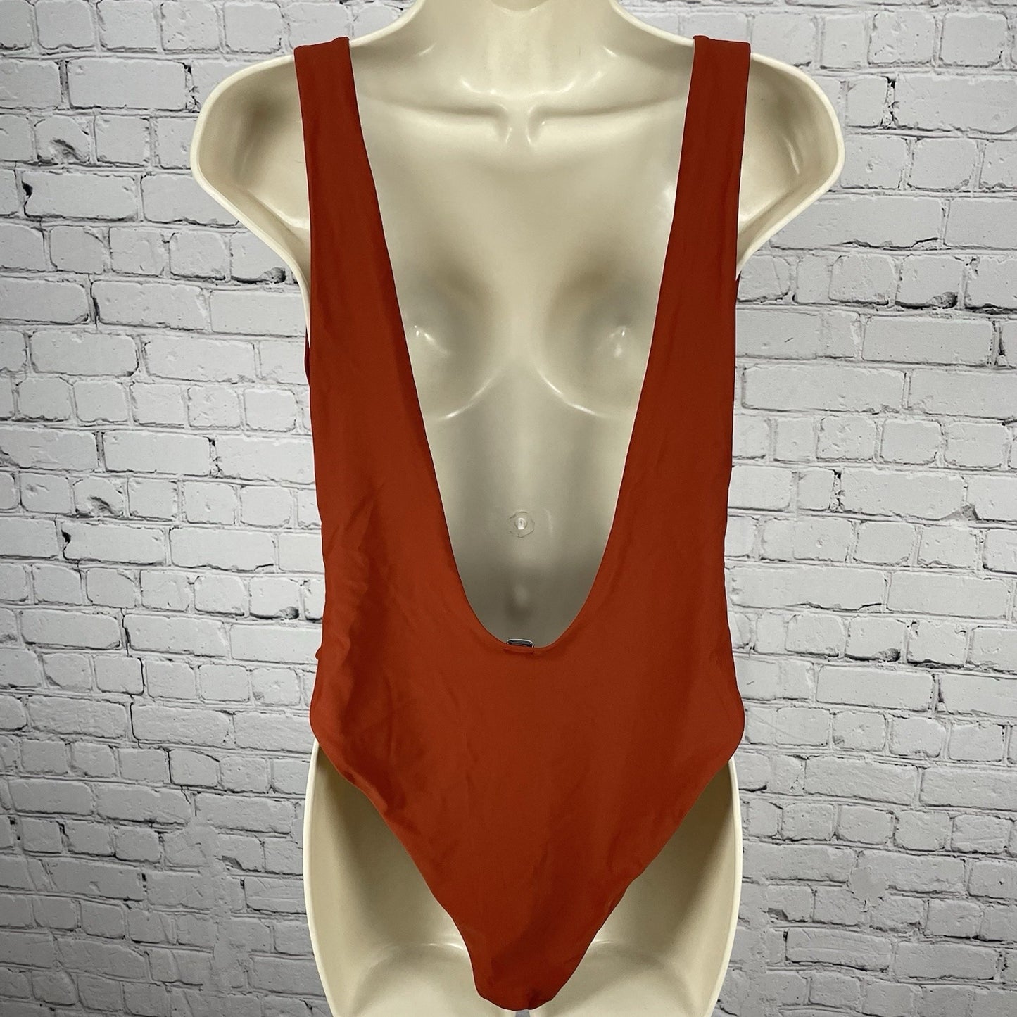 Aerie Orange Super Scoop Back Lined One Piece Swimsuit Size XL