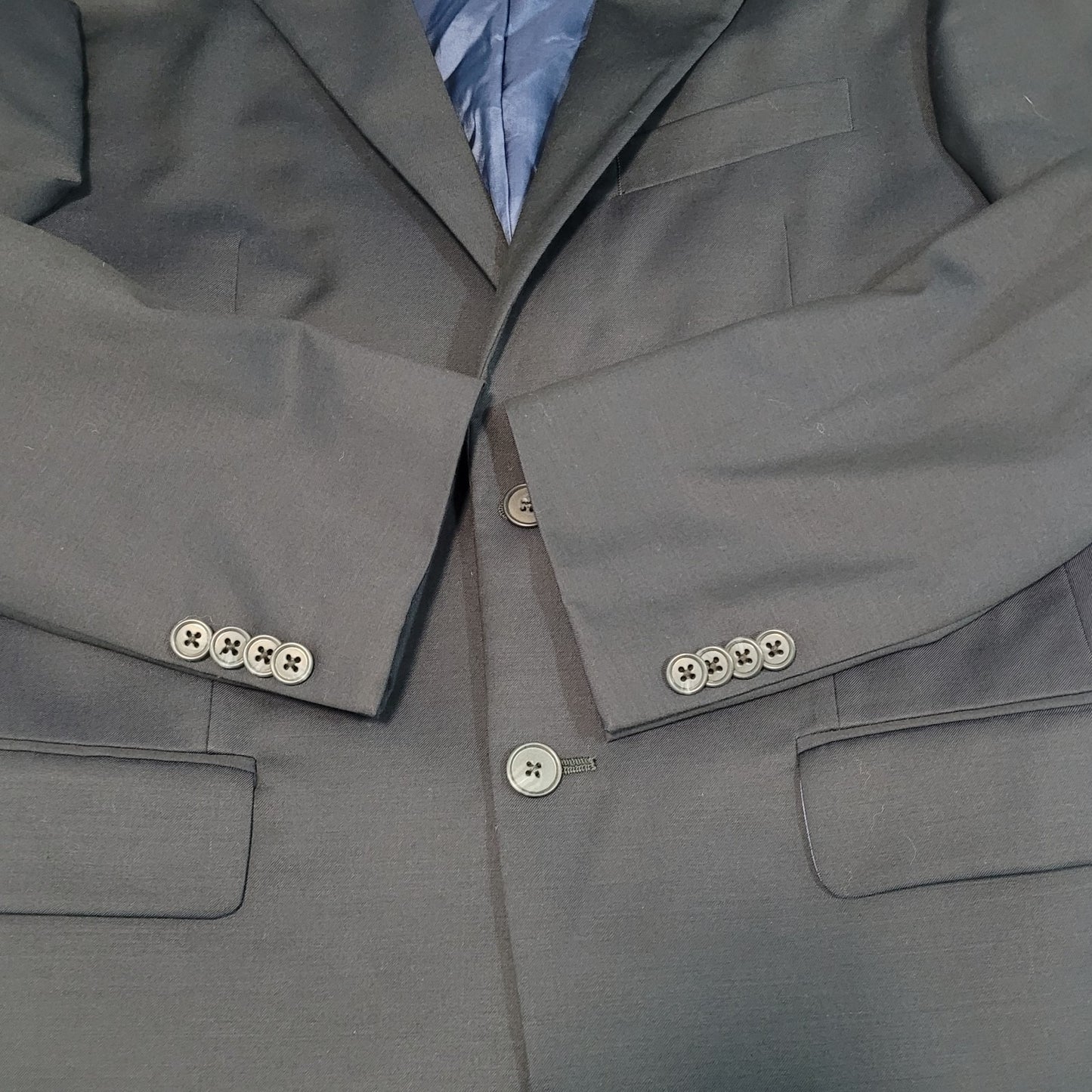 Joseph Abboud Navy 100% Wool Full Suit 2 Piece Blazer Pants USA 38S/W32 (32x29)