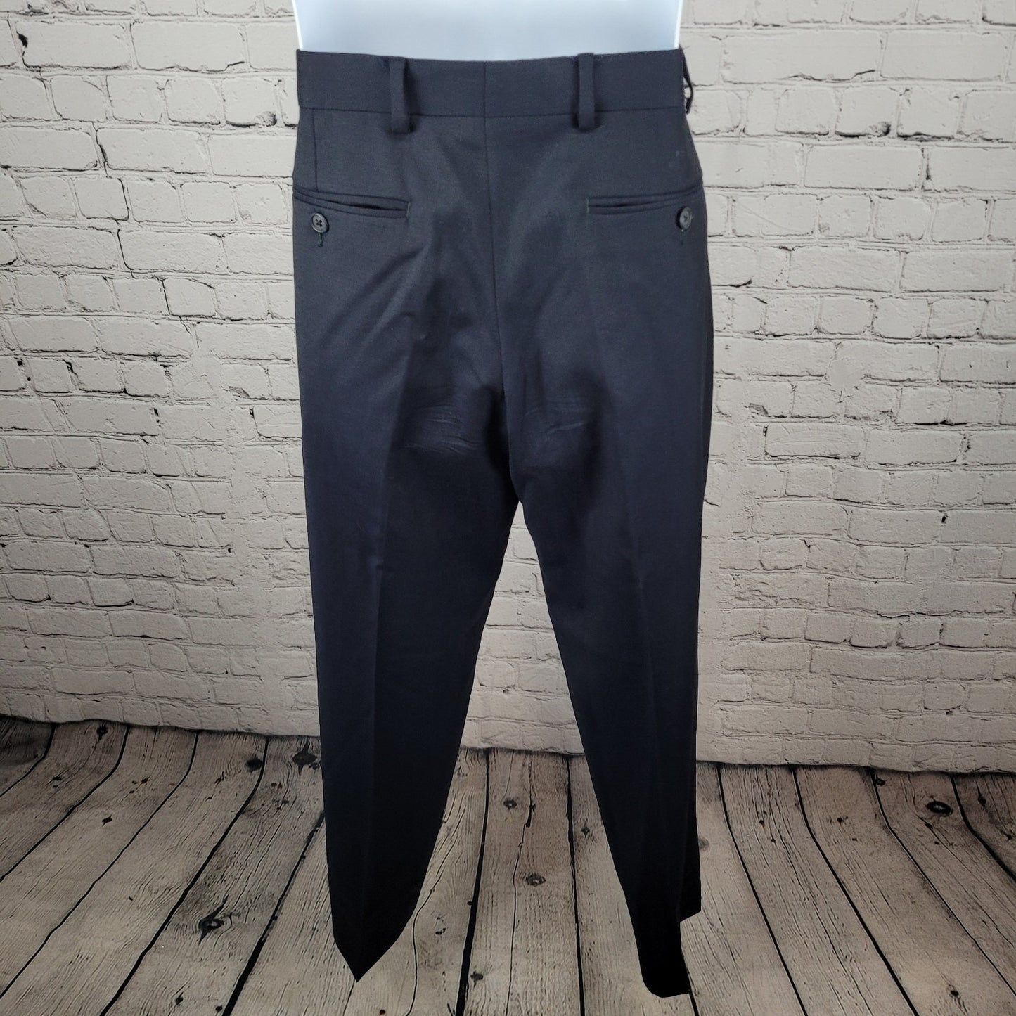 Joseph Abboud Navy 100% Wool Full Suit 2 Piece Blazer Pants USA 38S/W32 (32x29)