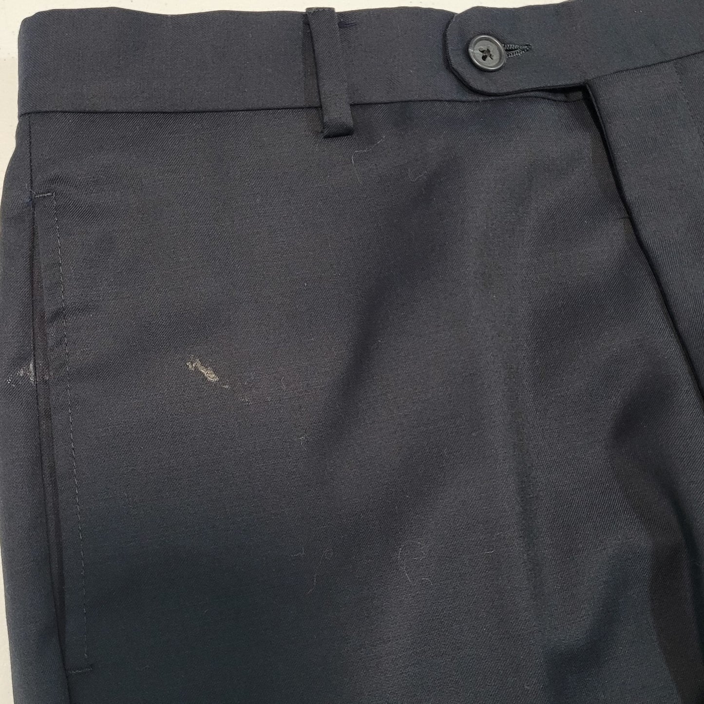 Joseph Abboud Navy 100% Wool Full Suit 2 Piece Blazer Pants USA 38S/W32 (32x29)