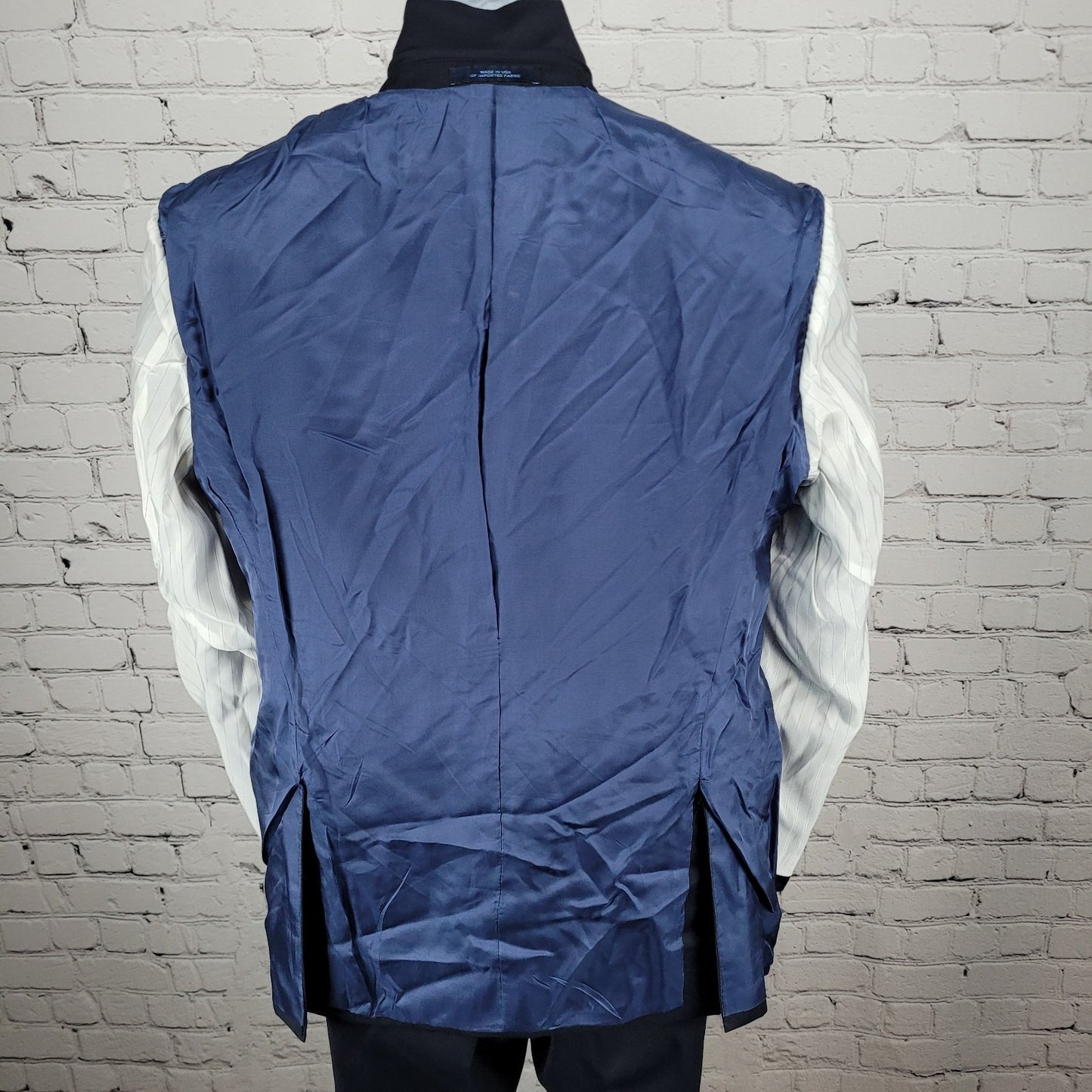 Joseph Abboud Navy 100% Wool Full Suit 2 Piece Blazer Pants USA 38S/W32 (32x29)