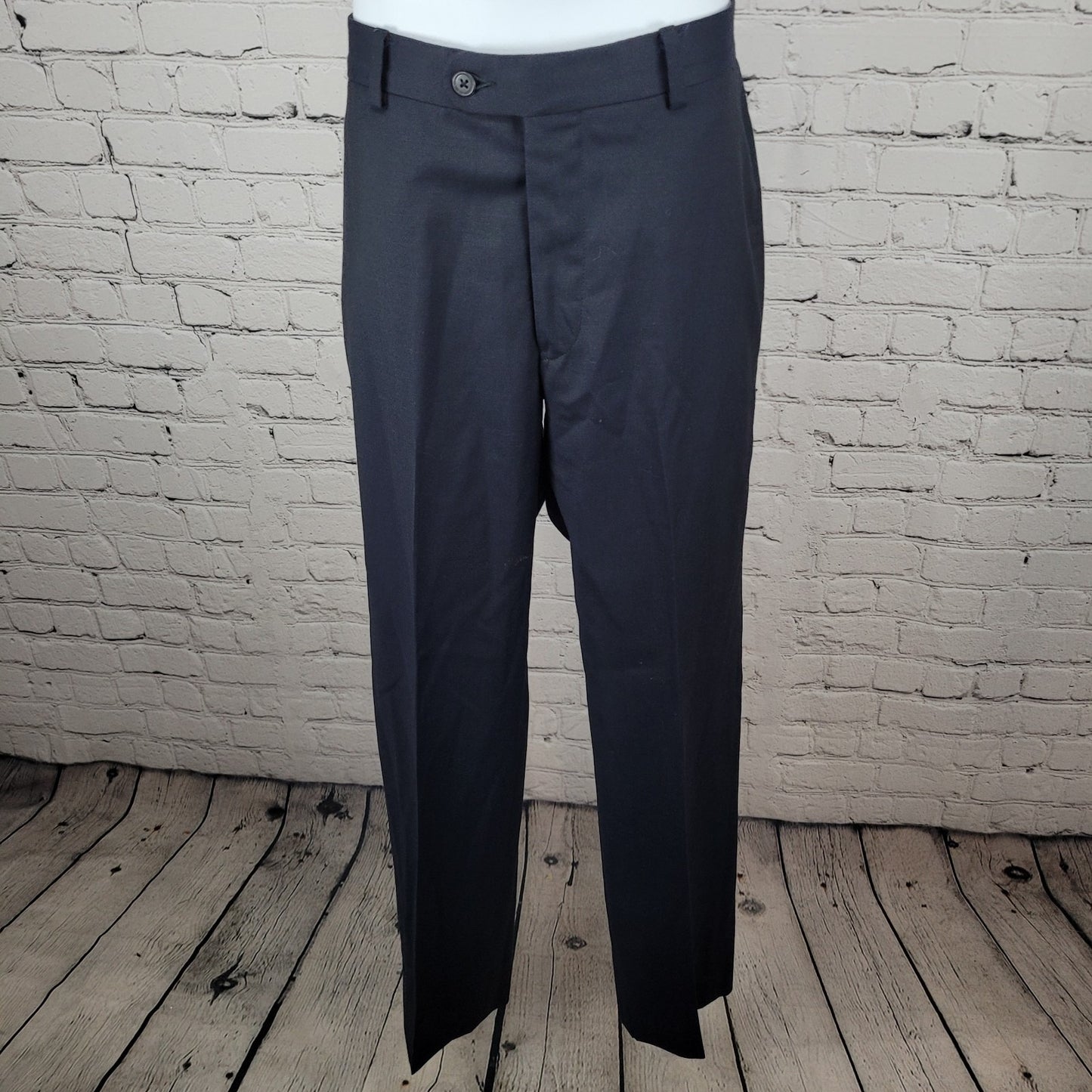 Joseph Abboud Navy 100% Wool Full Suit 2 Piece Blazer Pants USA 38S/W32 (32x29)