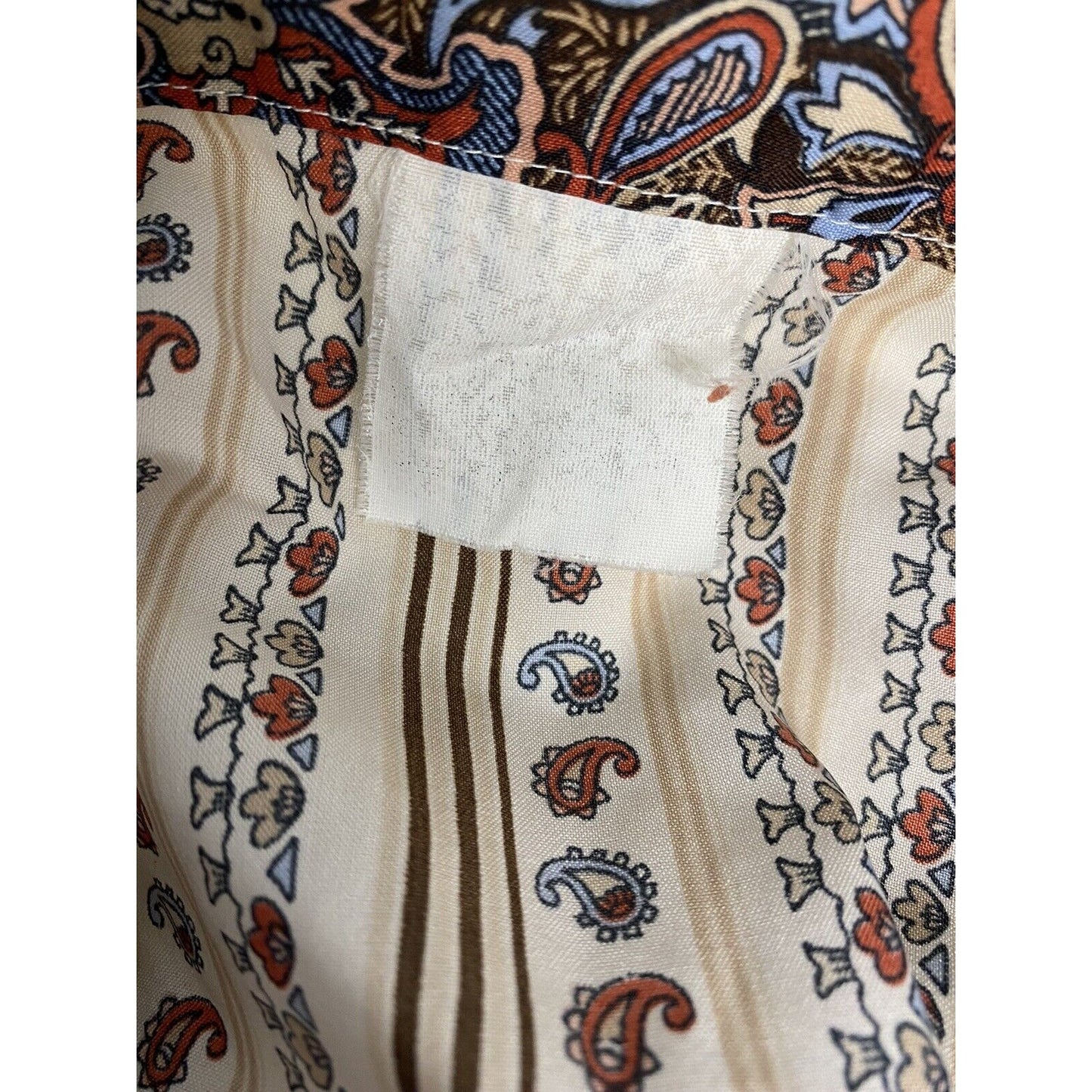 VTG Unbranded Multicolored Long Sleeve Paisley Button Up Neck Tie Blouse Medium