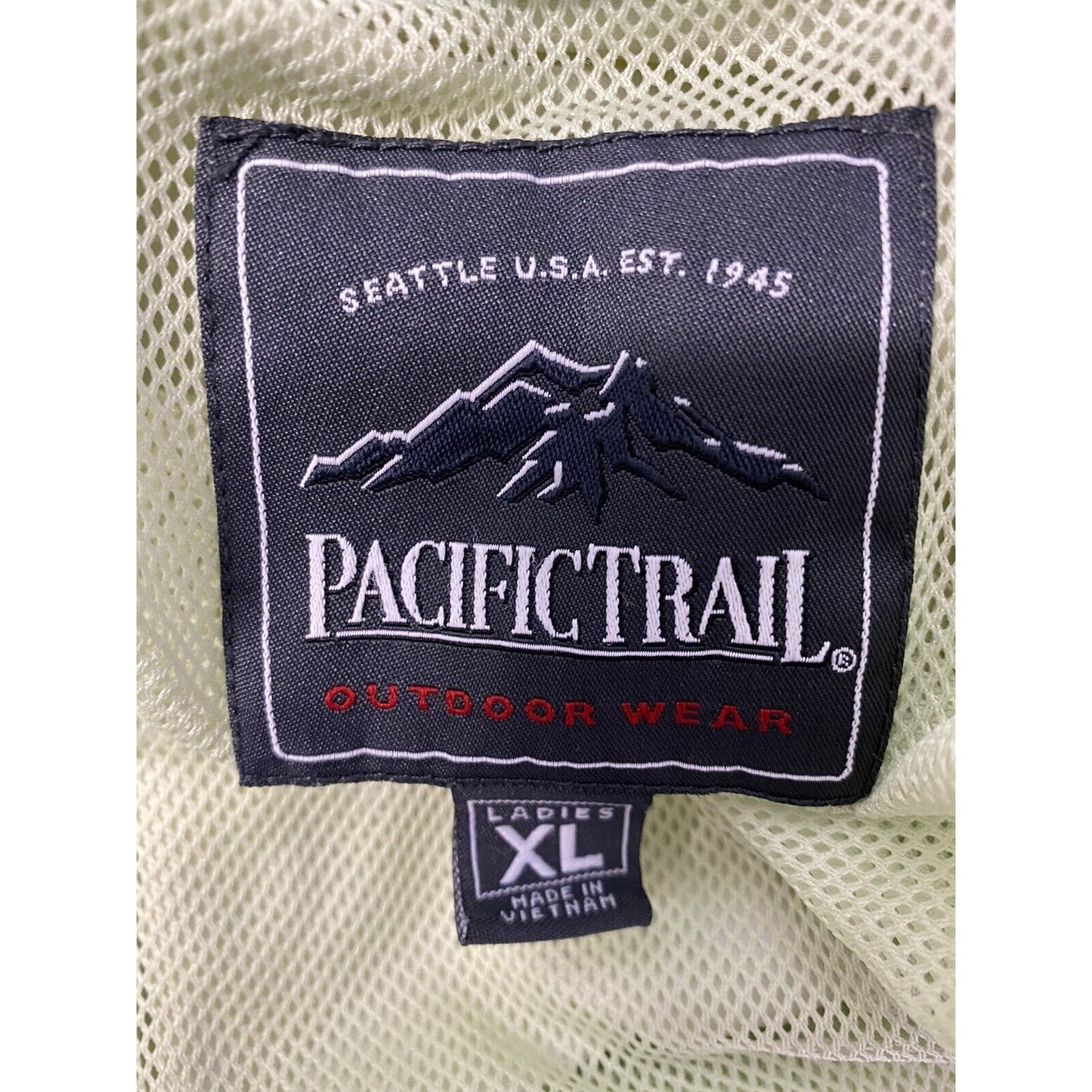 Pacific Trail Outdoor Wear Light Green Hooded Full Zip Coat Rain Jacket Size XL
