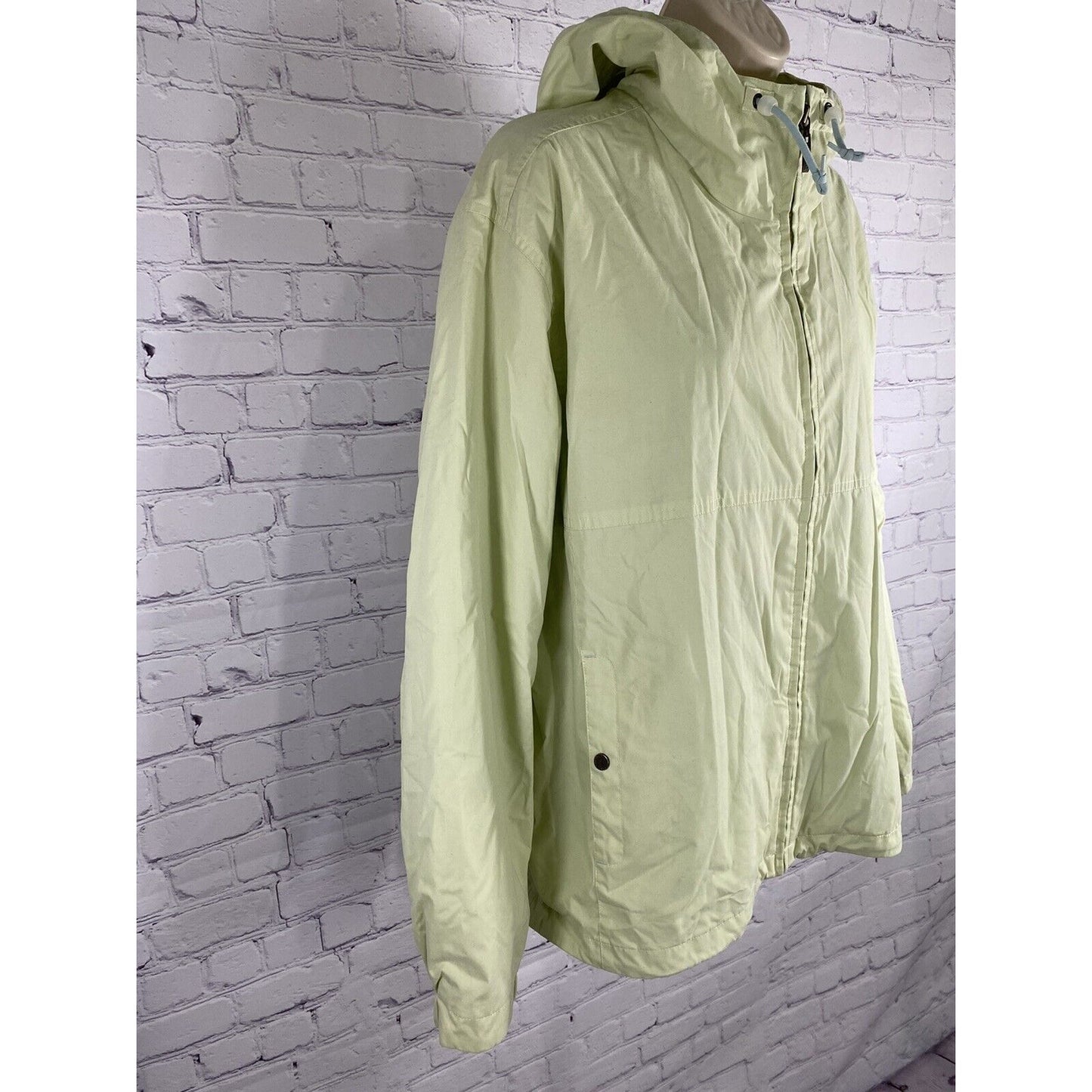 Pacific Trail Outdoor Wear Light Green Hooded Full Zip Coat Rain Jacket Size XL
