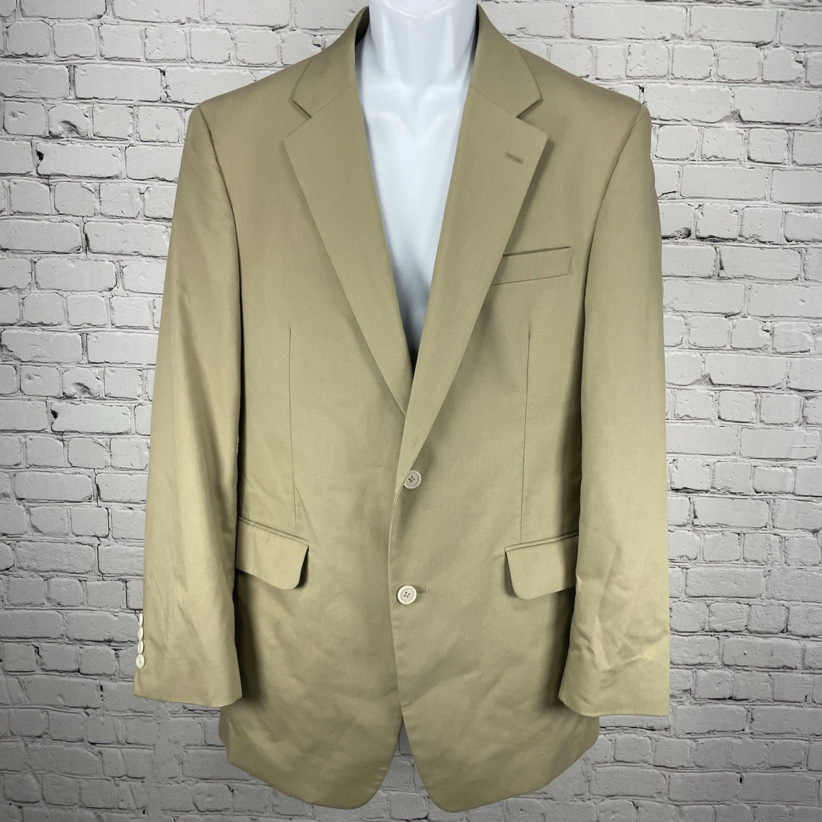 Jos A Bank Tan Cotton Blend 2 Button Vented Notch Blazer Sport Coat Size 40L