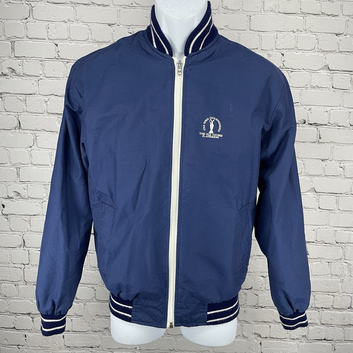 VTG British Open Leisurewear By Beaver 113th Open Blue Golf Zip Jacket Small S