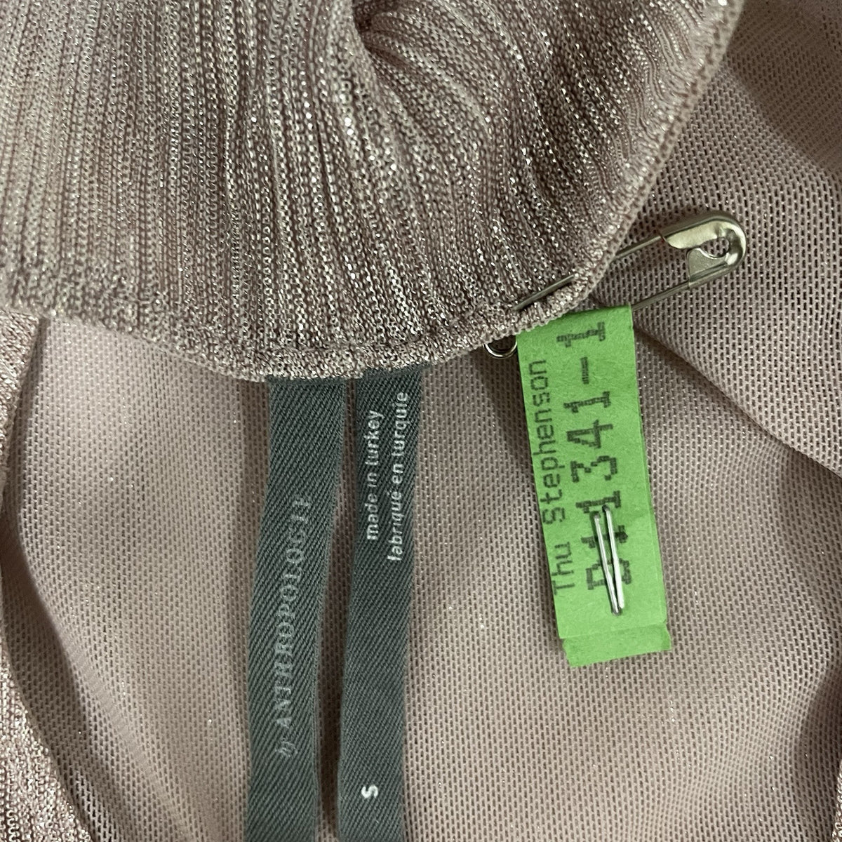 By Anthropologie Pink Ombré Shimmer Metallic Lightweight Blouse Top Size Small S