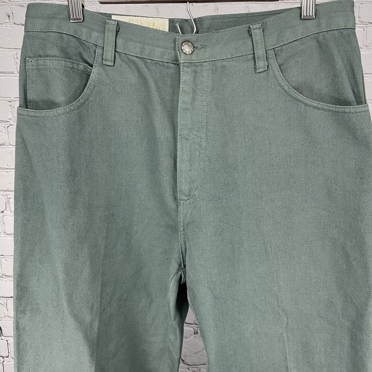 Tamorah Marie Green Embellished Pockets Tapered High Rise Jeans Size 14 (32x32)