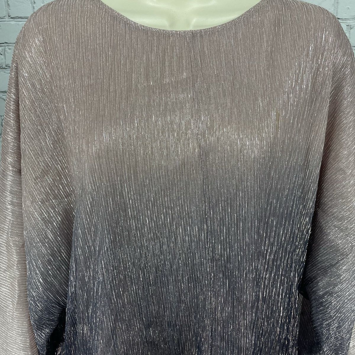 By Anthropologie Pink Ombré Shimmer Metallic Lightweight Blouse Top Size Small S