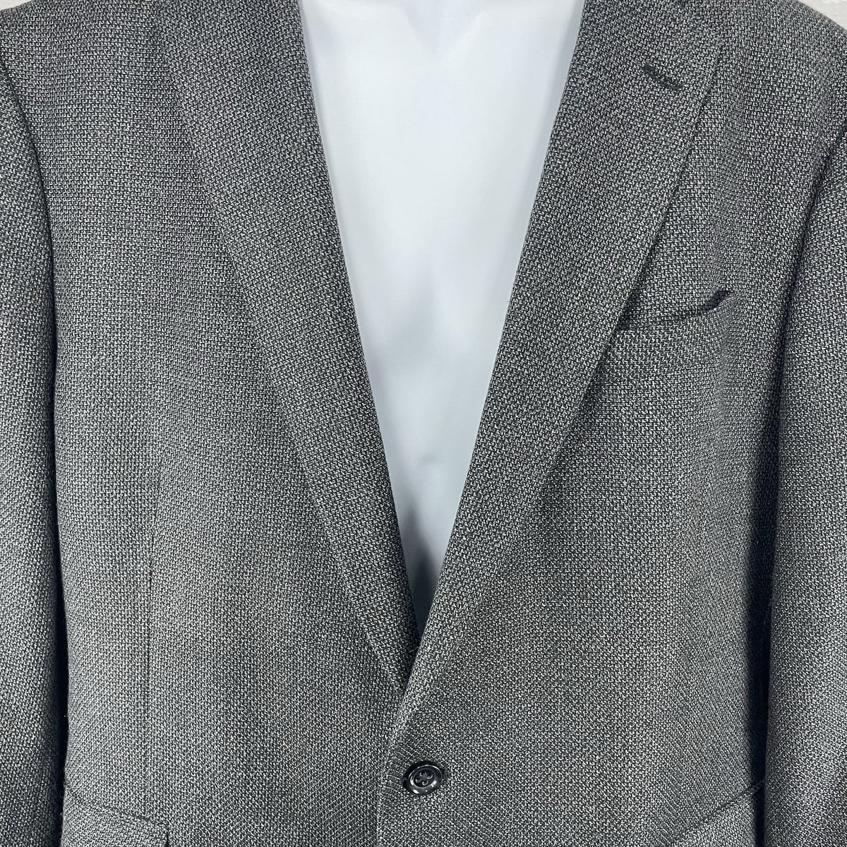 Stafford Grey Seasonal Textured Wool Blend Slim Fit 2 Button Blazer  50R