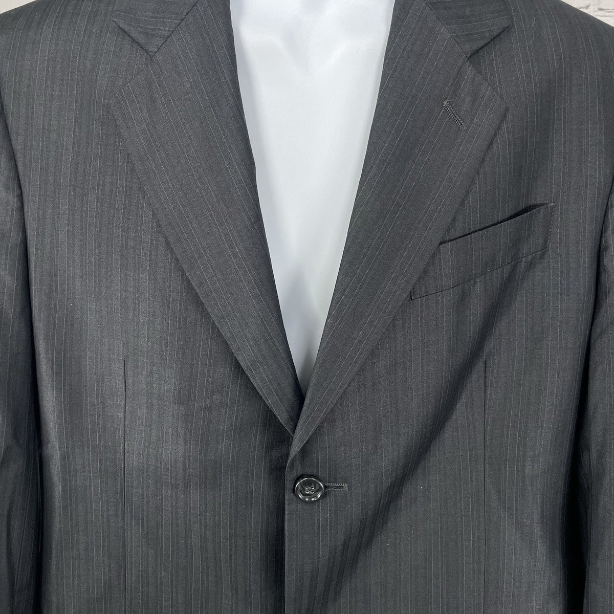 Turtle Black Stripe Italian Fit 2 Button Notch Vented Blazer Sport Coat Size 40R