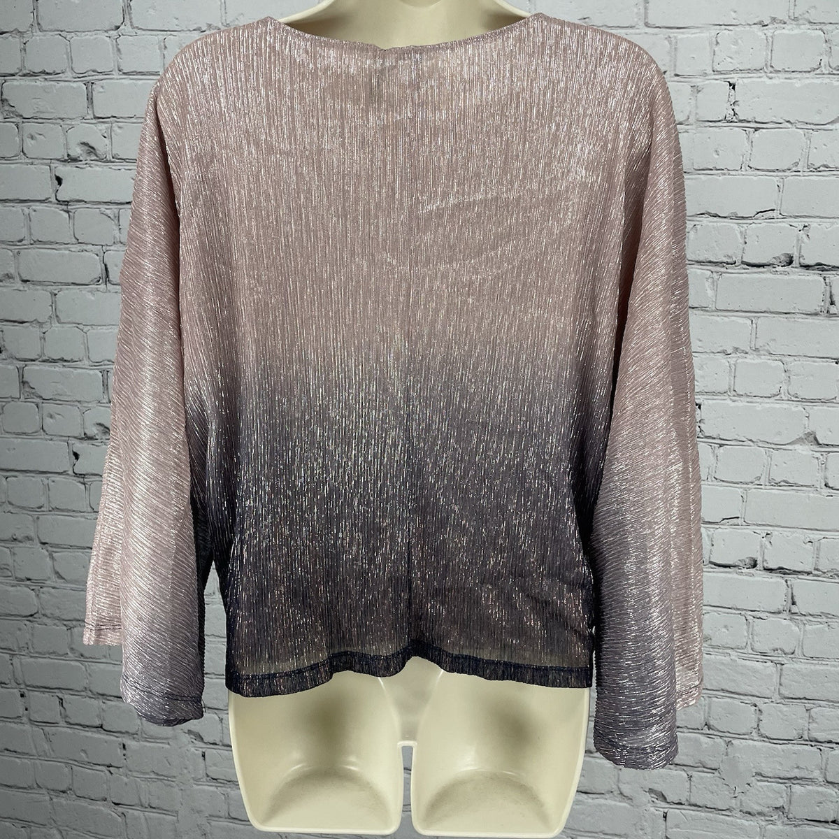By Anthropologie Pink Ombré Shimmer Metallic Lightweight Blouse Top Size Small S