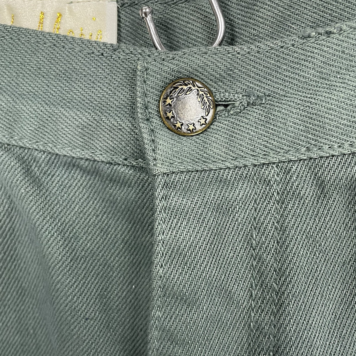 Tamorah Marie Green Embellished Pockets Tapered High Rise Jeans Size 14 (32x32)