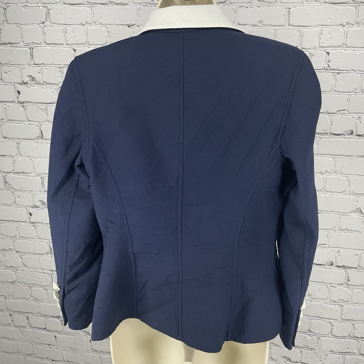 VTG Oscar De La Renta Navy 100% Wool 1 Button Blazer Unlined Italy Made Size 8