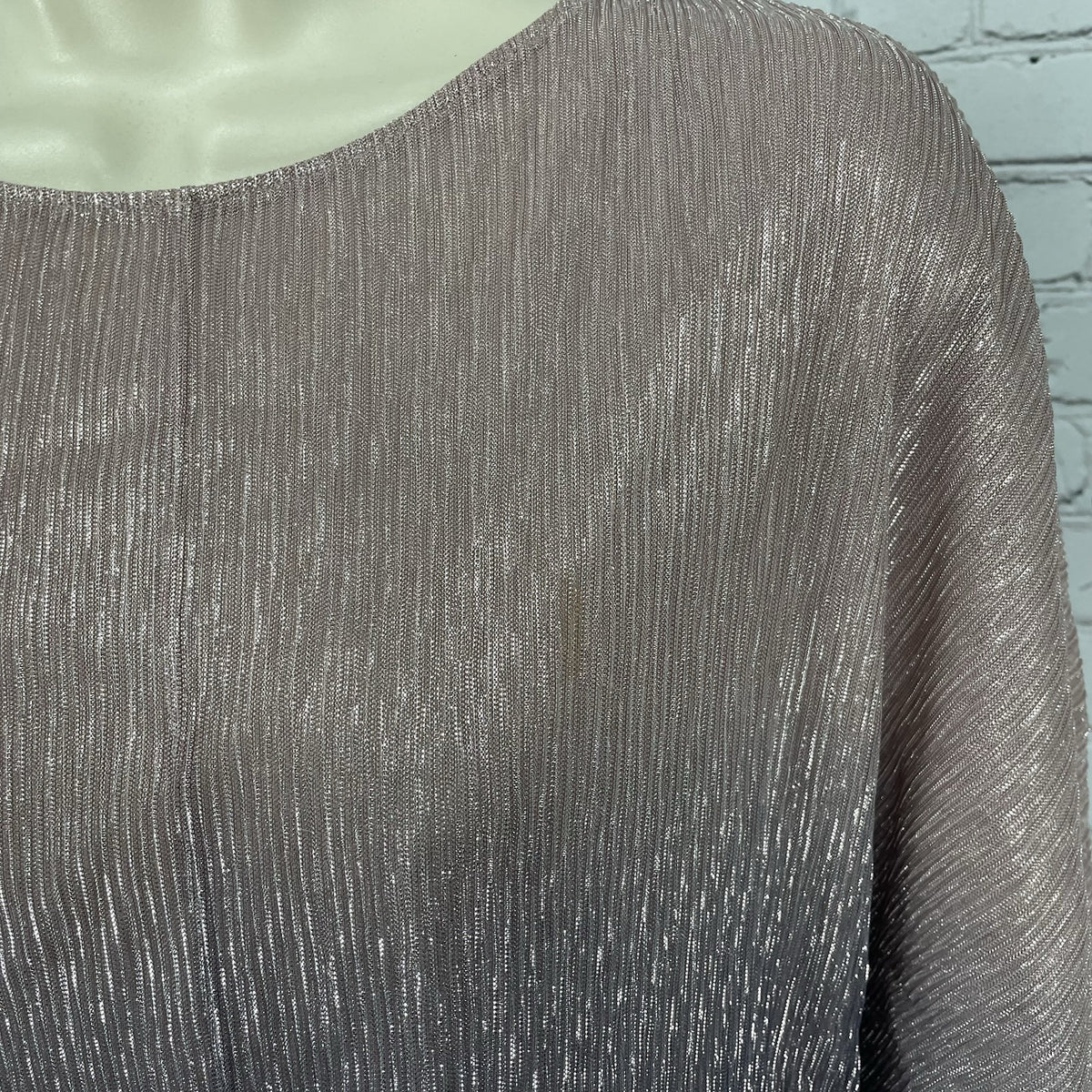 By Anthropologie Pink Ombré Shimmer Metallic Lightweight Blouse Top Size Small S
