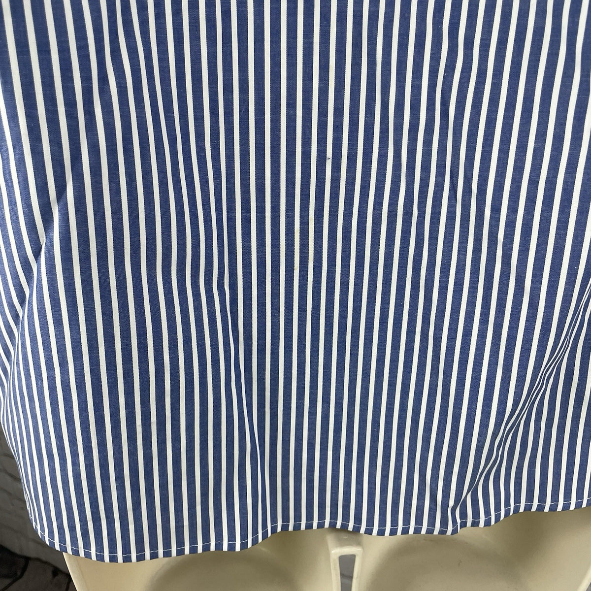 NWD CeCe Blue Sapphire Striped Floral Embroidered High Neck Collar Top Size XS