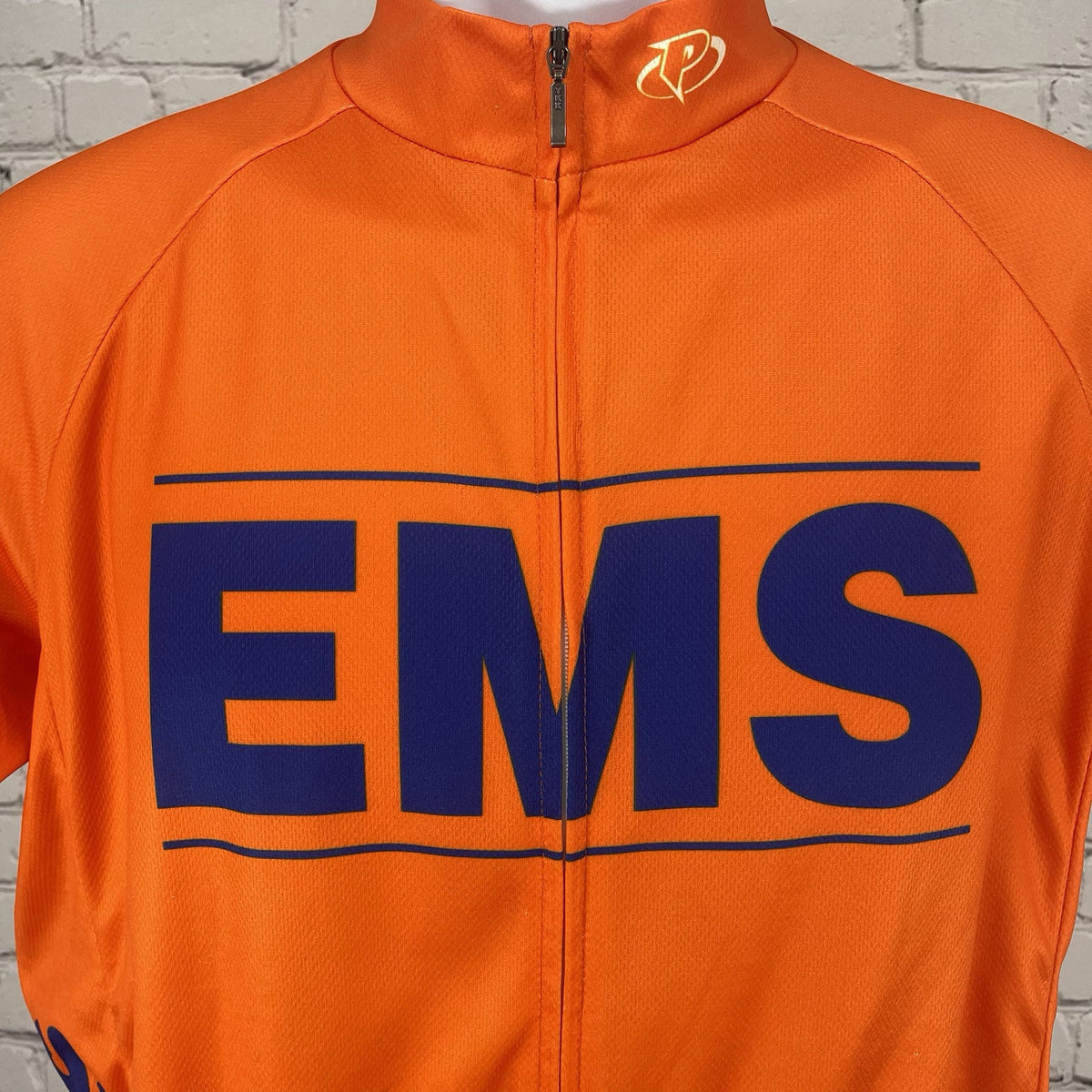 Primal Orange EMS Short Sleeve Full Zipped Cycling Jersey Pockets Size Medium M